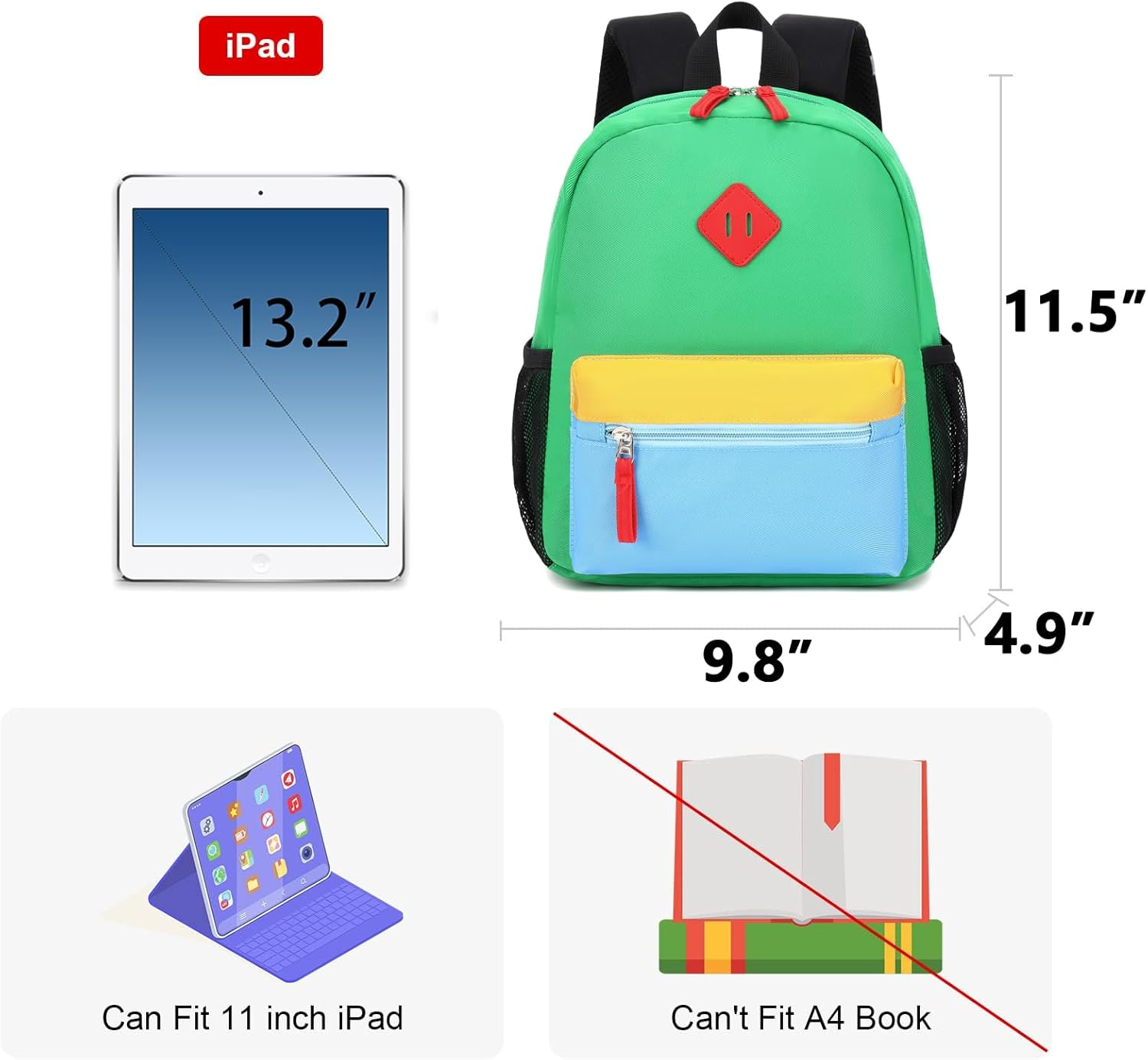 PRLINJSK Toddler Backpack, Kids Backpack for Boys, Preschool Backpack, Mini Kindergarten Bookbag for Boys image number 2