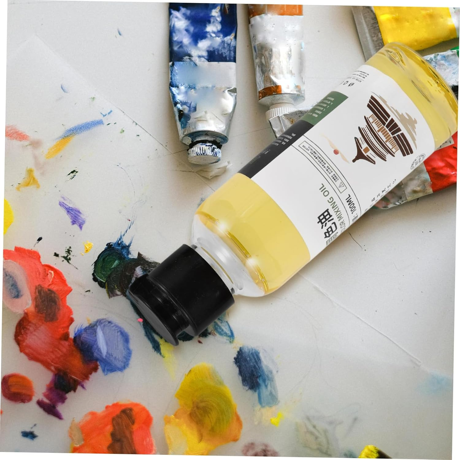 COOPHYA Odorless Paint Thinner for Oil Based Paint Multi-Use Brush Cleaner Toning Agent Enhances Color Texture for Professional Oil Painting Practical Painting Supplies image number 1