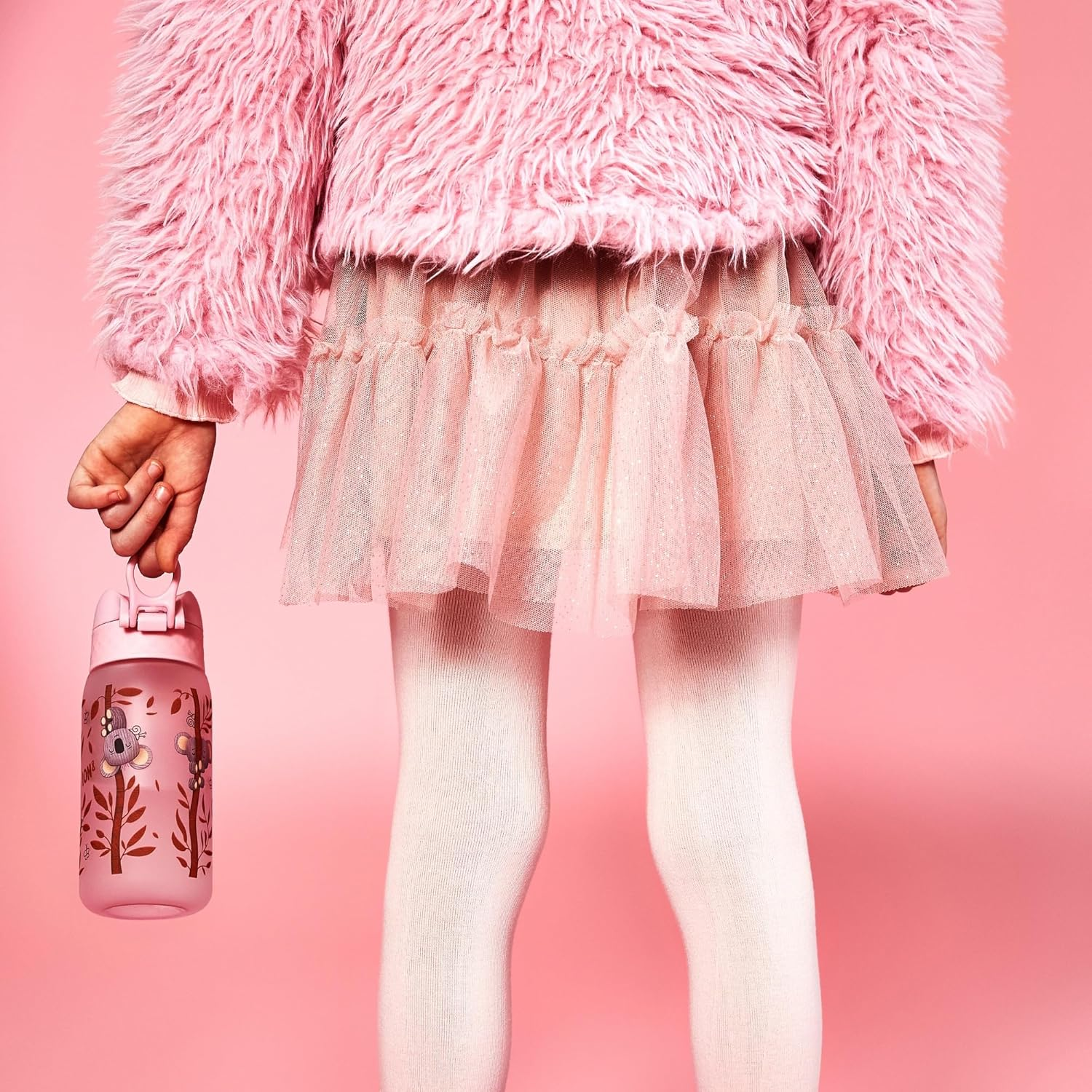 Ion8 Children'S Water Bottle, 350 Ml, Leak-Proof, One-Handed Opening, Secure Locking, Dishwasher Safe, Bpa-Free, Carry Handle, Flip Lid, Easy to Clean, Climate Neutral, Koalas Design