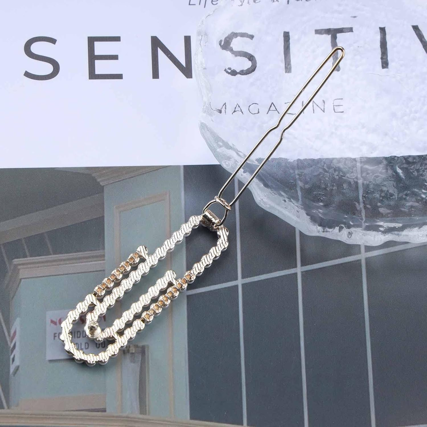 Andelaisi Boho Pearl Hair Clip Barrette Gold Pearl Hairpin Clips Vintage Paper Clip Hair Barrette Clip Tiny Pearl Head Clip Accessories for Women and Girls Headdress image number 3