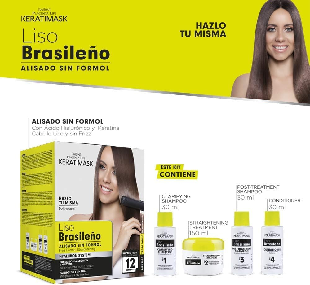 Be Natural - Brazilian Keratimask Straightening Kit - Long Lasting Professional Results image number 3