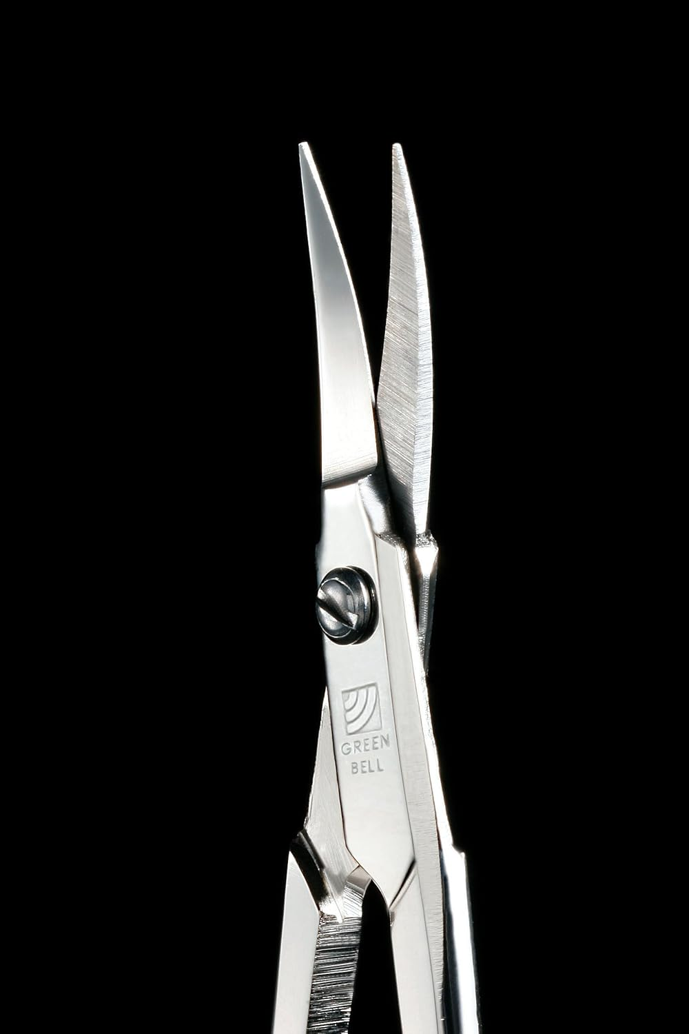 Green Bell G-2105 Artisan Technique Stainless Steel Eyebrow Scissors Curved Blade 1 Piece