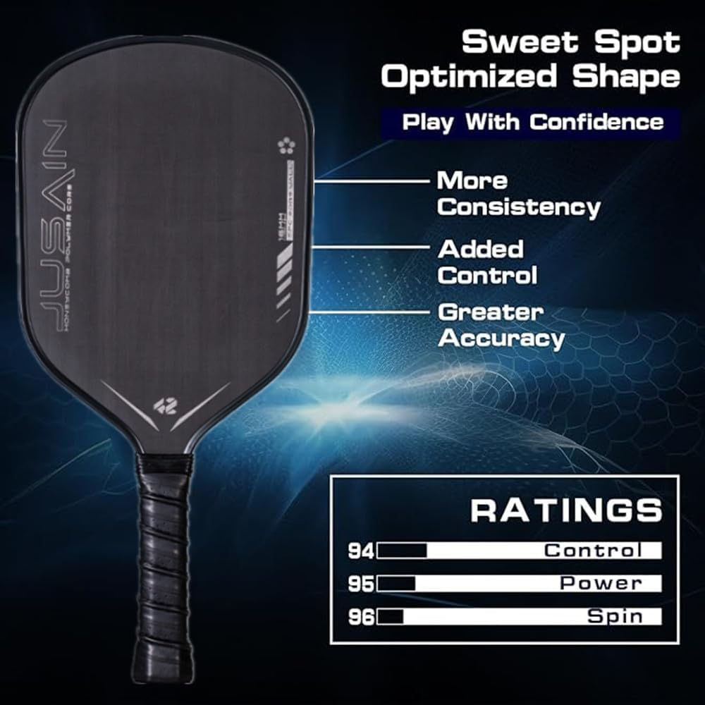 Pickleball Paddle - Carbon Fiber Pickleball Paddles - USAPA Approved -16MM Polypropylene Honeycomb Core-Increased Power and Spin for Ultimate Spin & Consistency for Novice and Pro image number 4