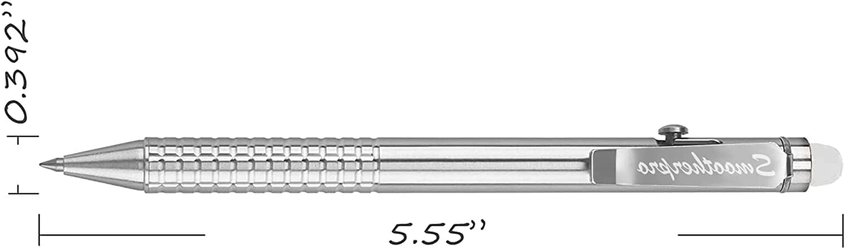 SMOOTHERPRO Erasable Ballpoint Pen Stainless Steel Pen Compatible with Pilot Frixion Refill for Office School Business EDC Color Natural (SSF010) image number 3