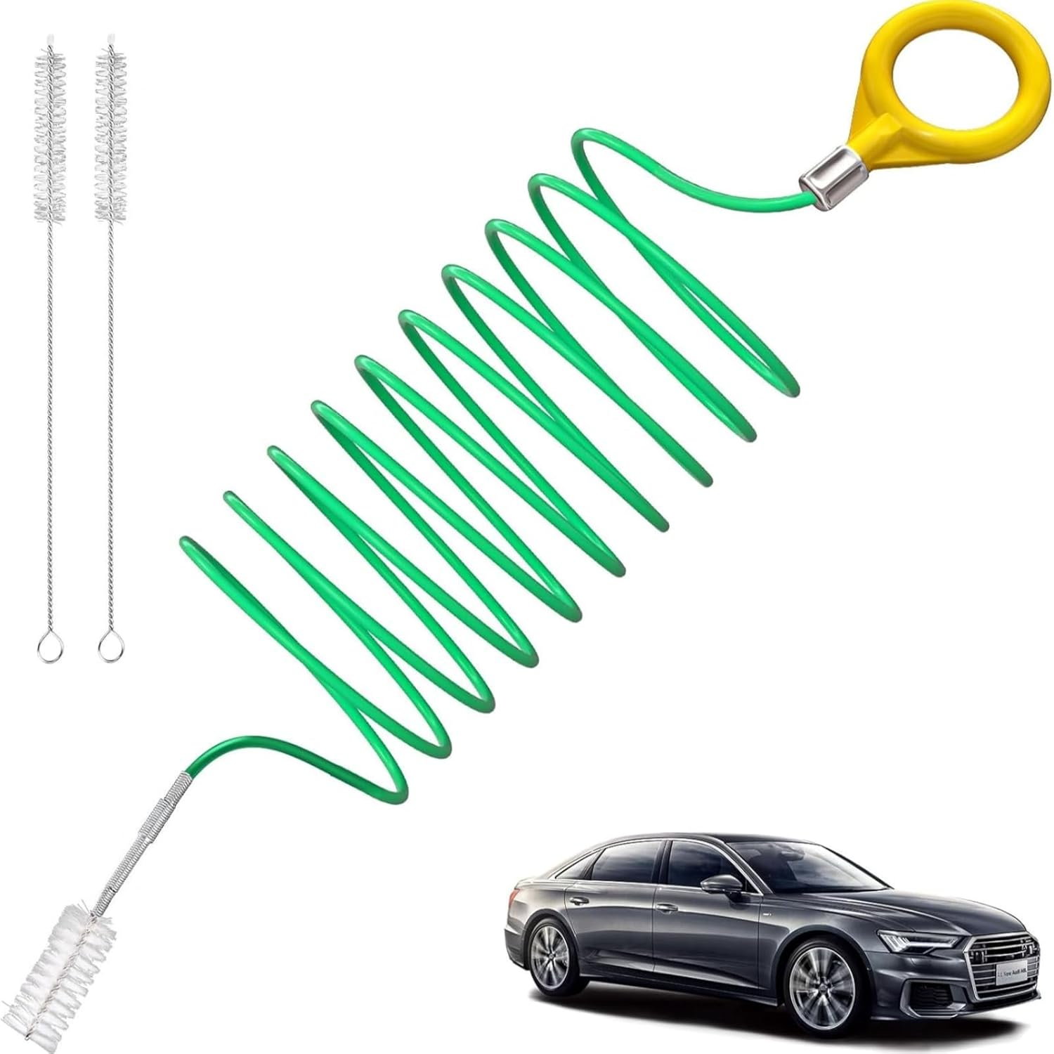 Auto Sunroof Cleaning Tool, 120 Inch Flexible Pipe Brush, 2PCS Tube Cleaning Brushes for Car Sunroof, Windshield Wiper Drain Hole image number 5