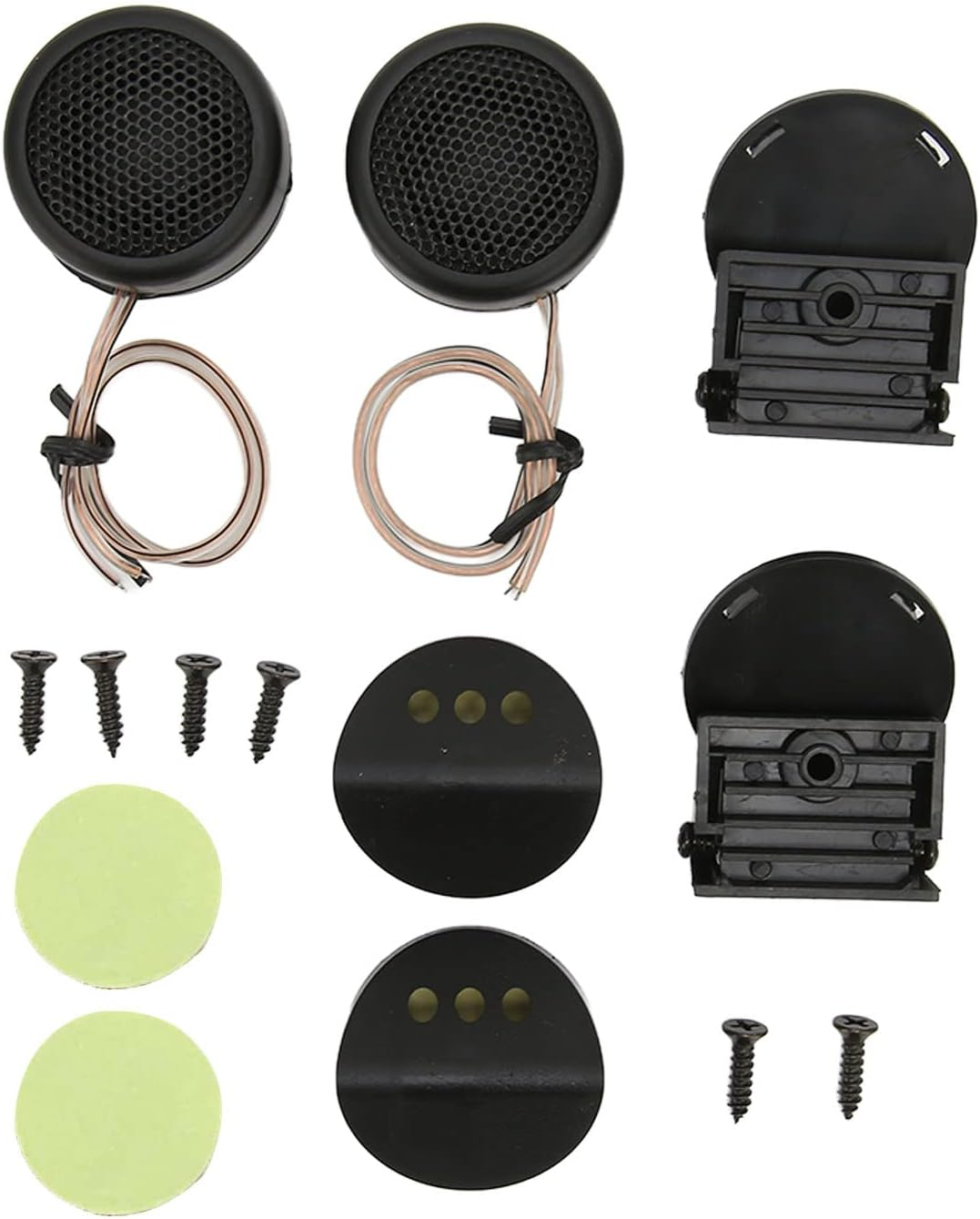 TP-366 Mini Dome Tweeter Car Speaker Kit, 12V 380W Super Power Tweeter Speakers, Stick On/Flush Mount, 4 Ohm, 8.27 * 5.51 * 1.89 Inches image number 2