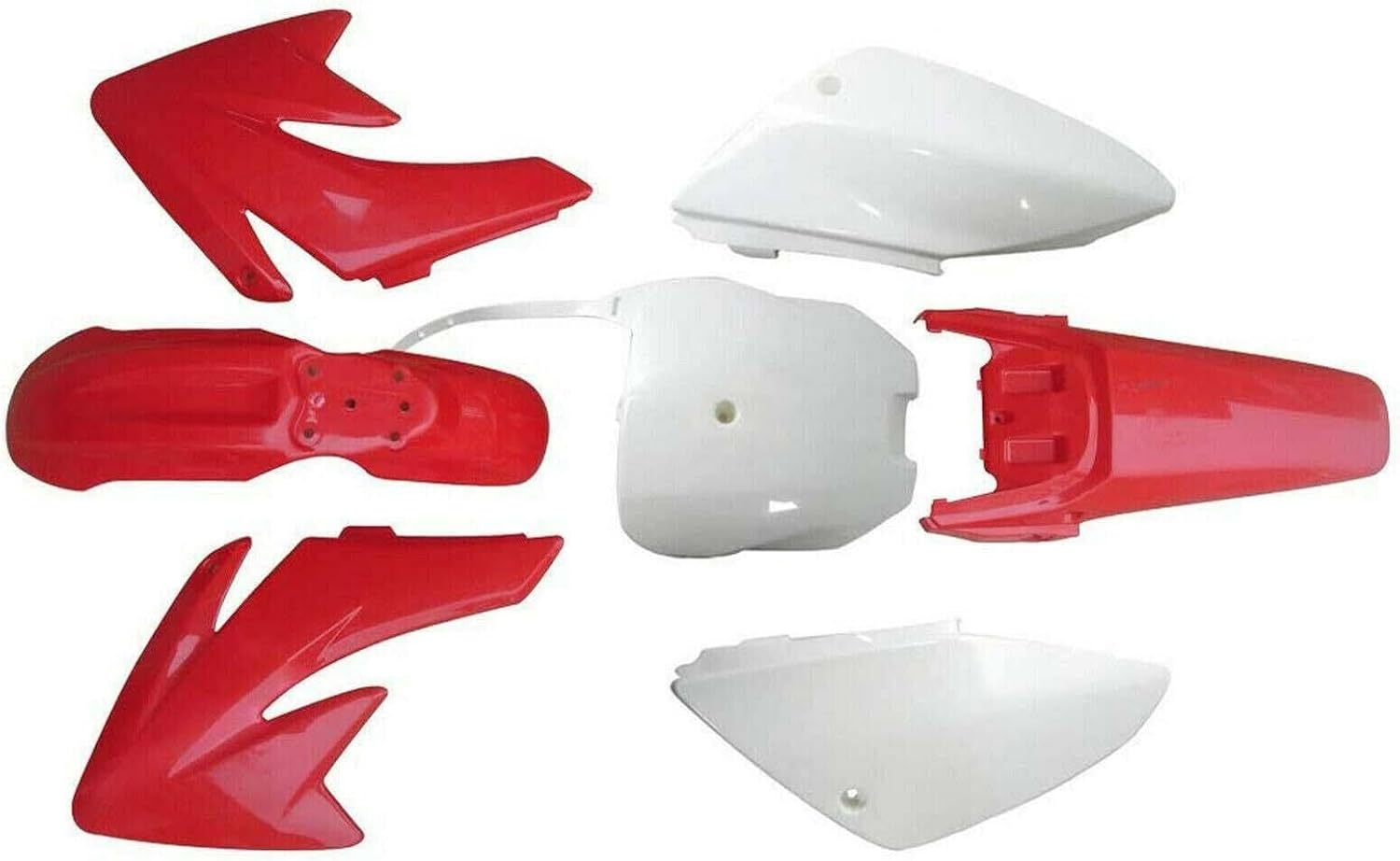 TDR CRF70 Plastics Fender Kit Red White 7PCS Fairing Style Dirt Bike 125Cc 140Cc 150Cc 160Cc 200Cc 250Cc Pitpro Thumpstar Atomic Pit Trail image number 1