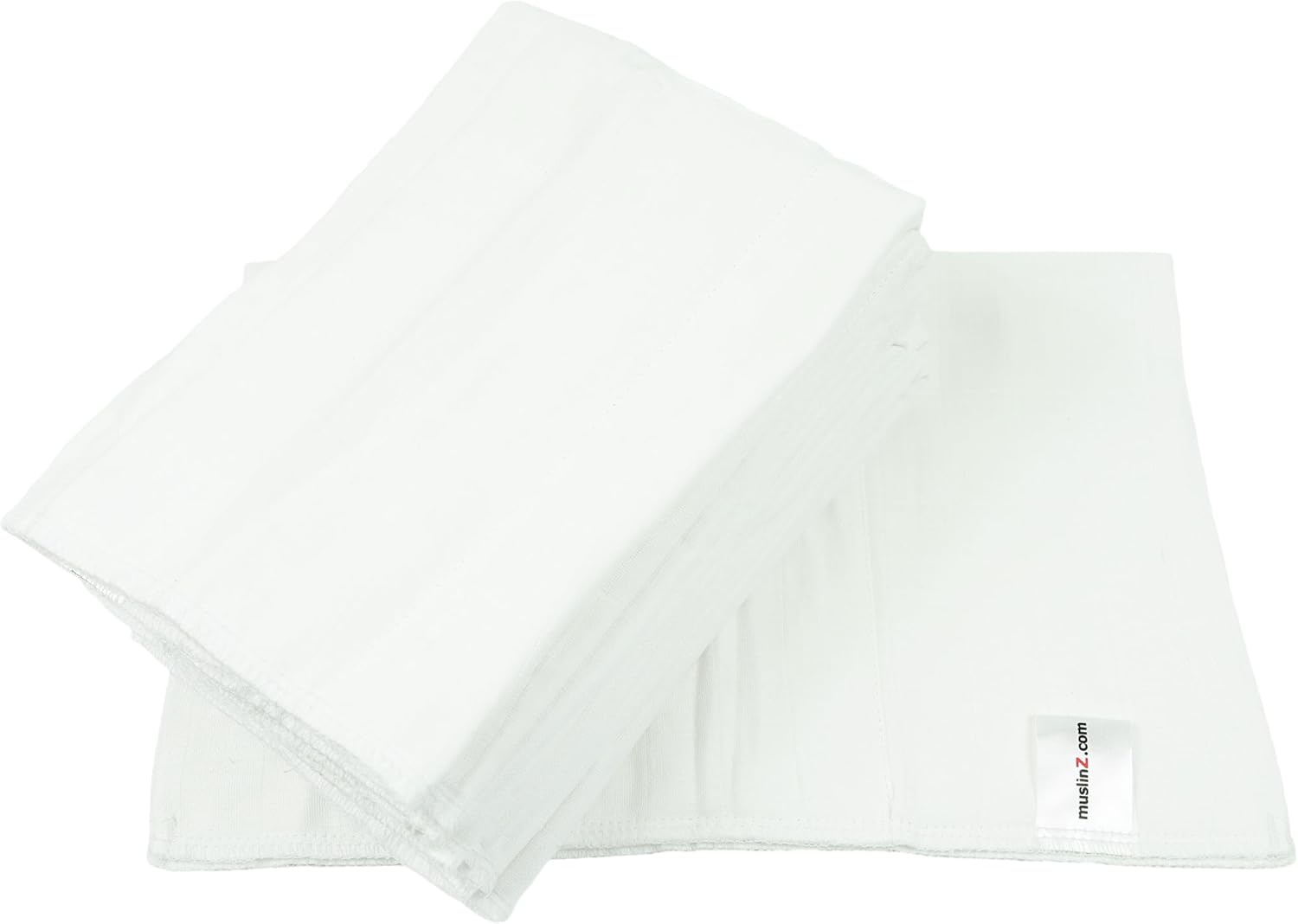 Muslinz 6 Pack Prefold Muslin Nappies White (Size 2) image number 2