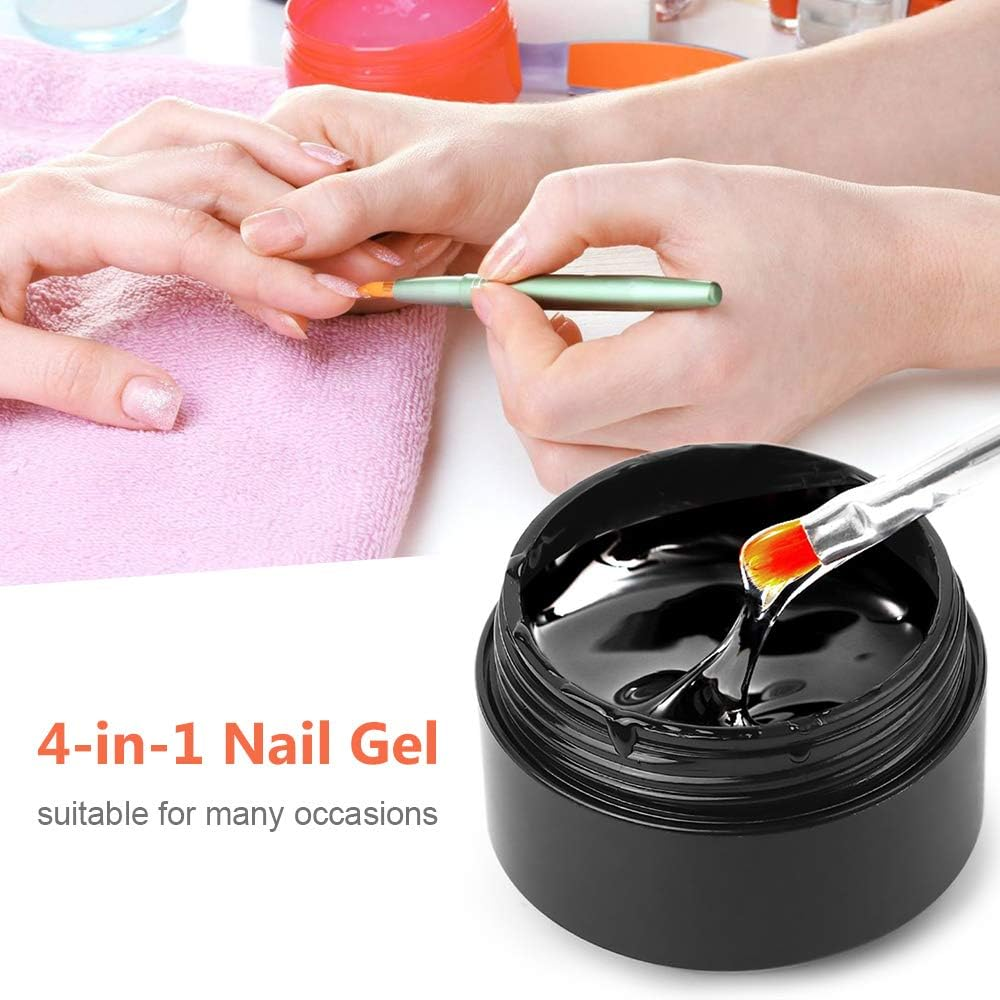 Blueaoq Nail Rhinestone Glue,Nail Art Rhinestone Glue 4-In-1 Nail Extension Gel Adhesive Gem Jewelry Diamond Polish UV Gel Nail Art Glue Nail Salon Tool image number 1