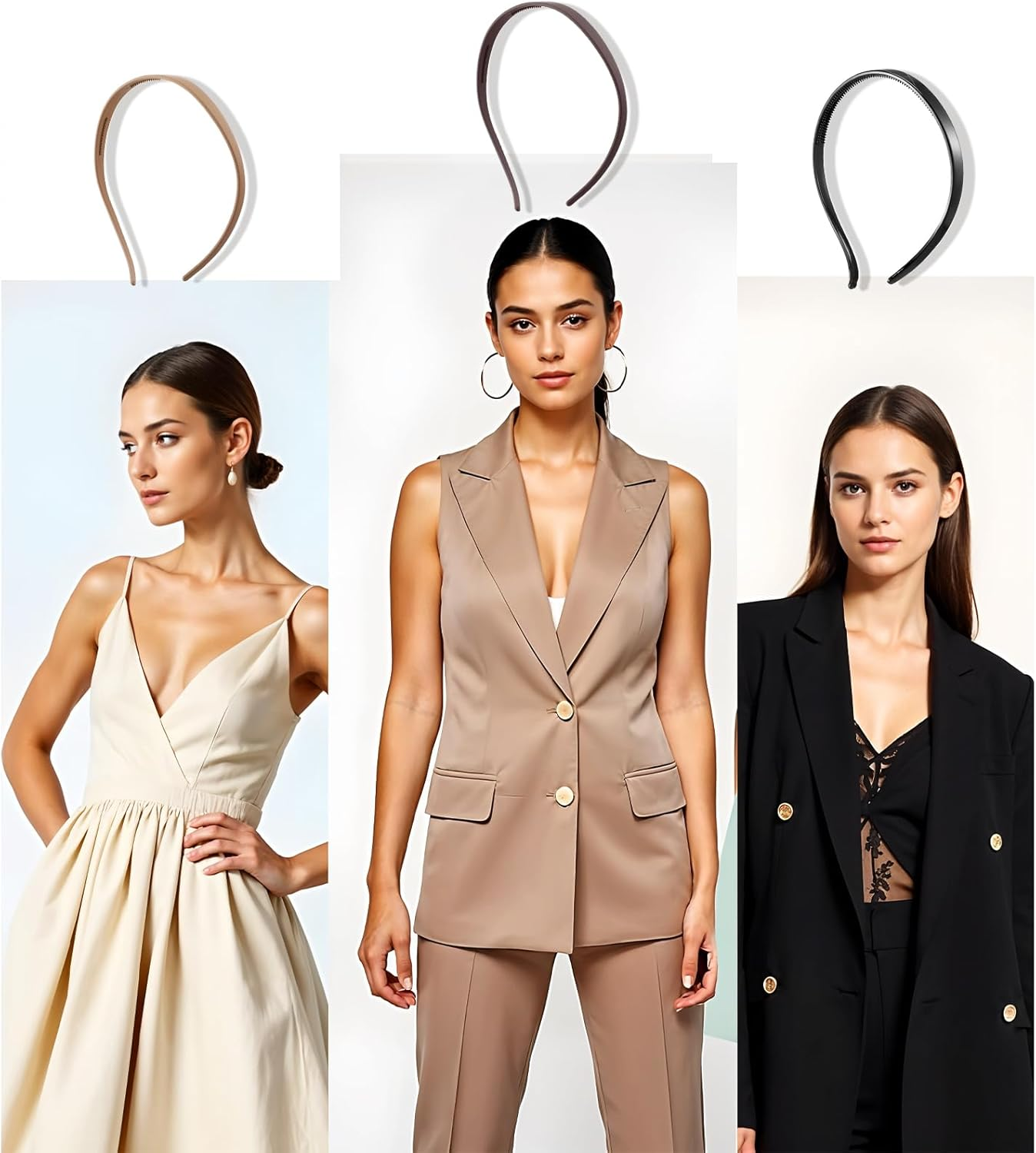 Pack of 3 No Headache Headbands, Women'S Headbands, Matte Headband, Plain Hair Band, Non-Slip Headband for Sports, Sleep, Face Washing, Make-Up image number 1