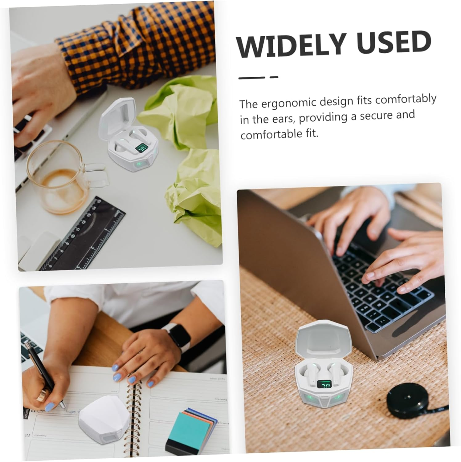 MERRYHAPY Wireless in Ear Gaming Earphones with Driver Low Latency Hifi Surround Sound Automatic Connection Wireless Headset for Mobile and White image number 6