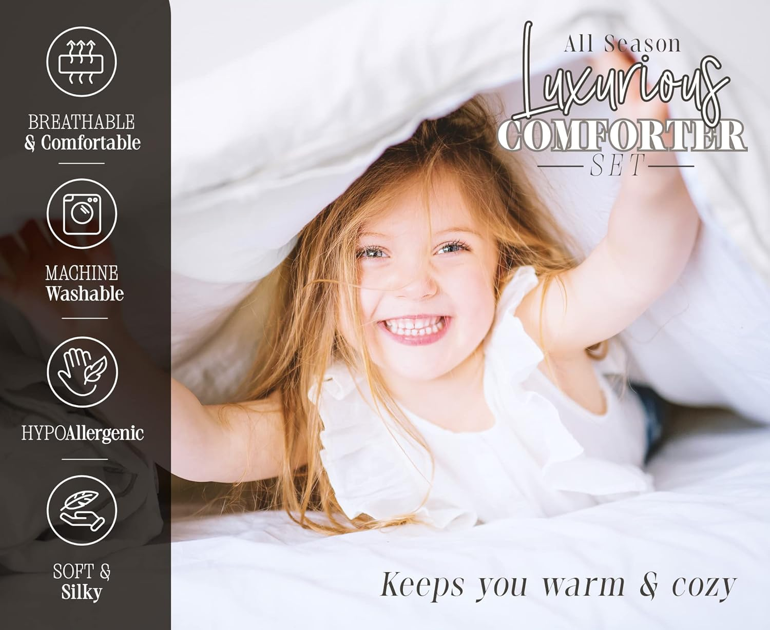 Super Soft Goose down 3Pc Reversible Alternative Comforter, Queen, Red/Gray image number 1