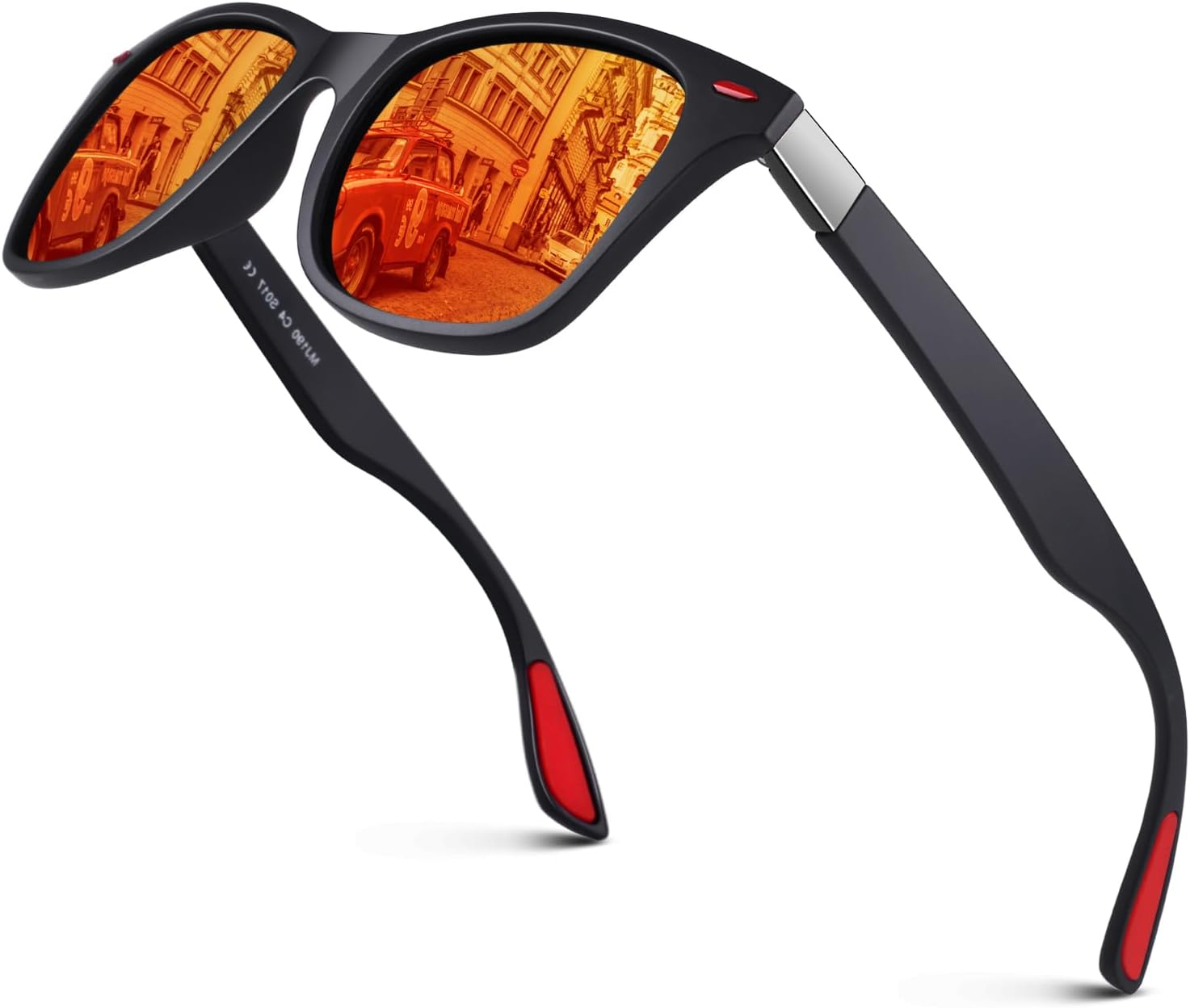 GQUEEN Classic Horn Rimmed Semi Rimless Polarized Sunglasses for Men Women GQO6 image number 5