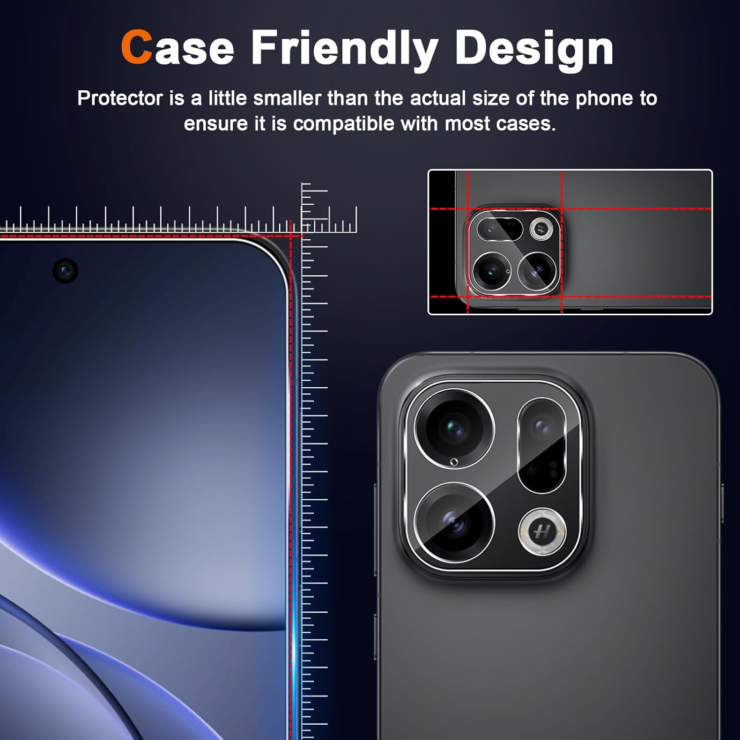 Aerku Screen Protector for Oppo Find X9 5G for Tempered Glass, 2 Pieces Protective Glass and 2 Pieces Camera Protection, 9H Hardness 0.33 Mm Ultra Clear Film, Anti-Scratch, Anti-Bubble Screen image number 2