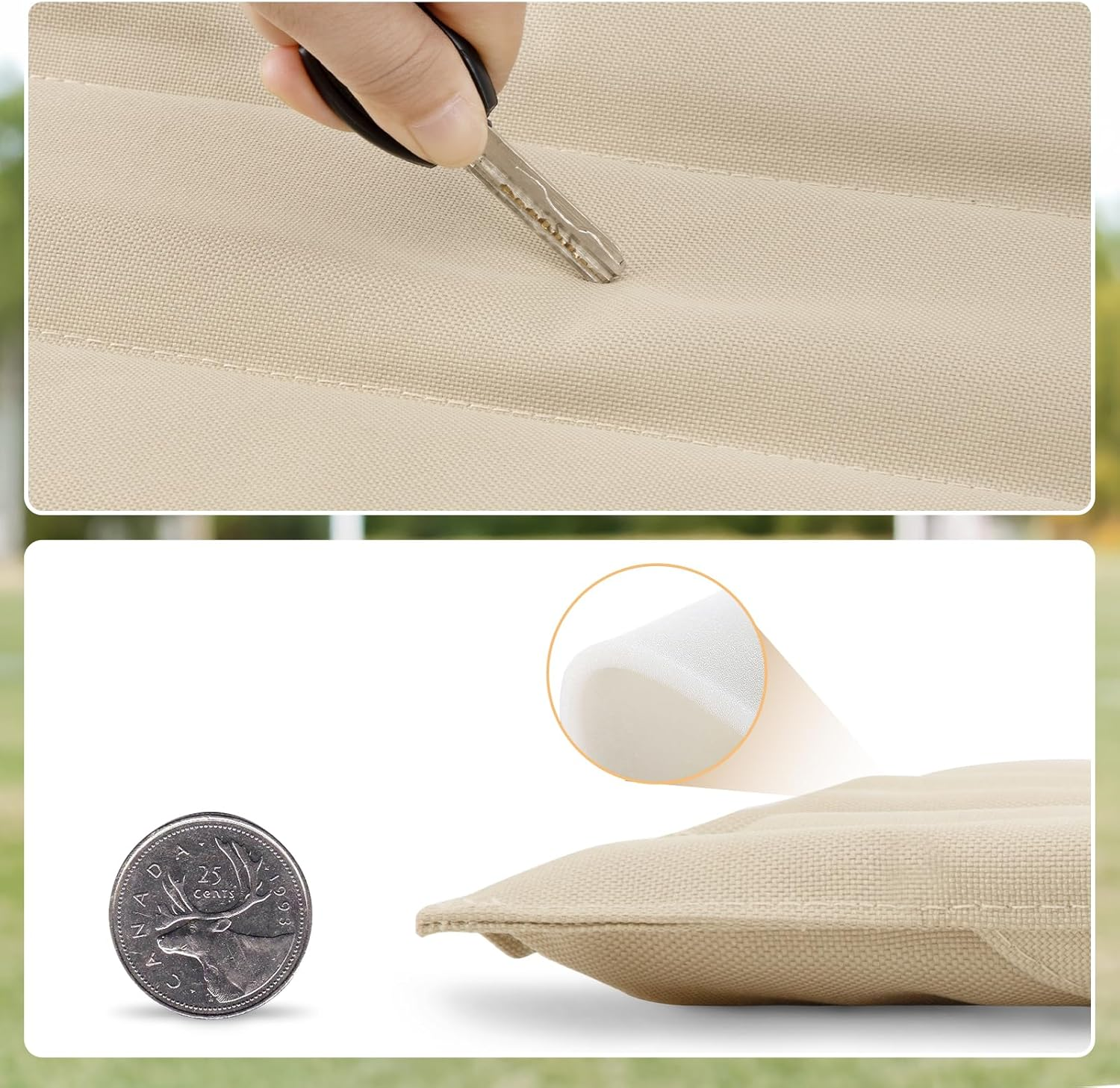 Night Cat Stadium Seat Cushion: Folding Bleacher Chair with Back Support Portable Outdoor Padded Seats for Bleacher Beige image number 1