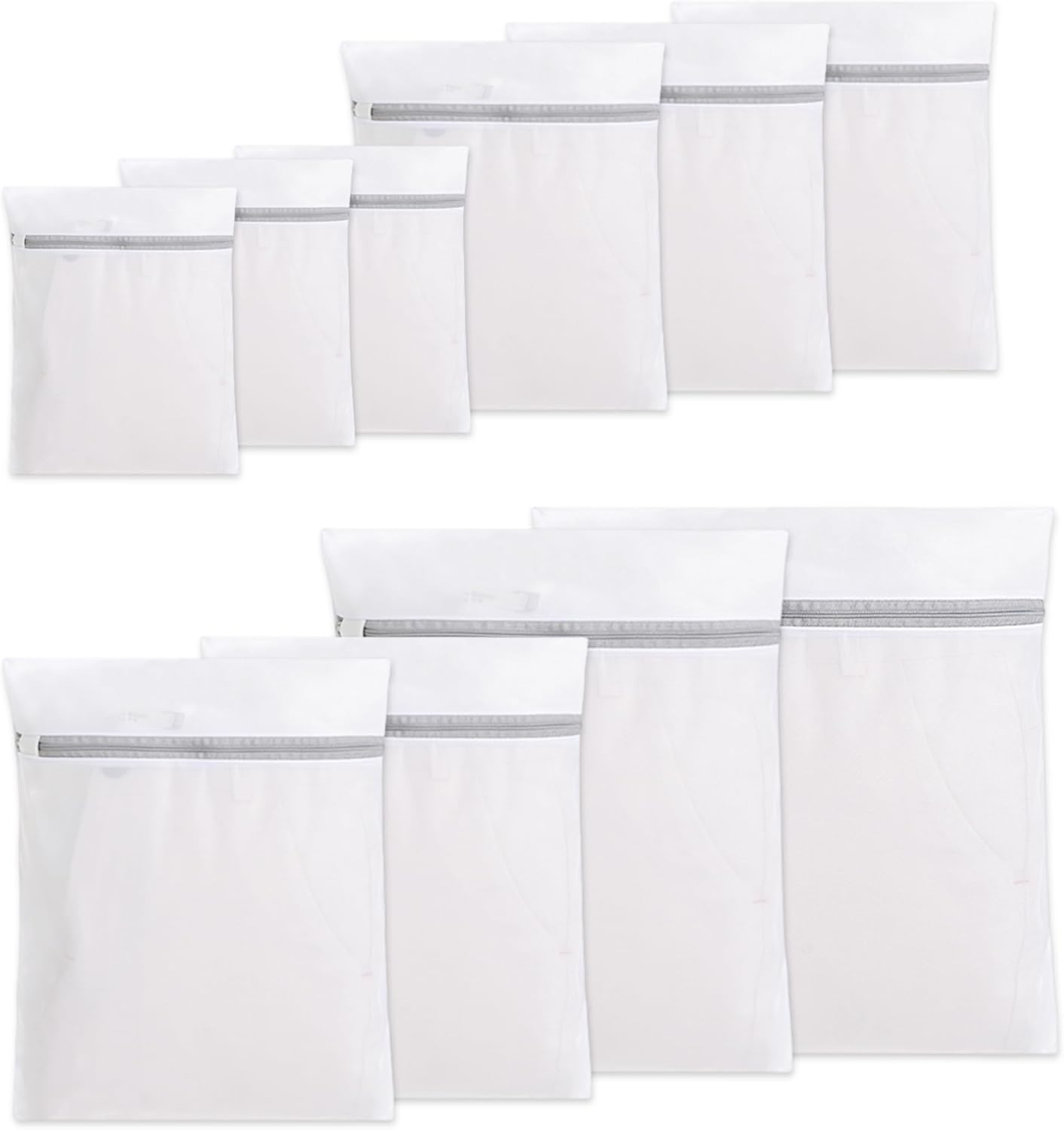 JIEYUMAO Mesh Laundry Bag, 10Pcs Honeycomb Mesh Laundry Bags, 5 Sizes Clothing Washing Bags for Washing Machine, Reusable Wash Bag Delicates Laundry Bags for Blouse Hosiery Underwear image number 1