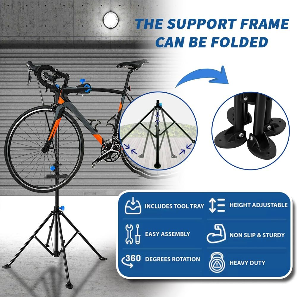 TOMVAES Bike Repair Stand,Shop Home Bicycle Mechanic Maintenance Rack,Height Adjustable for Home Bicycle Mechanic Quick Rele image number 1