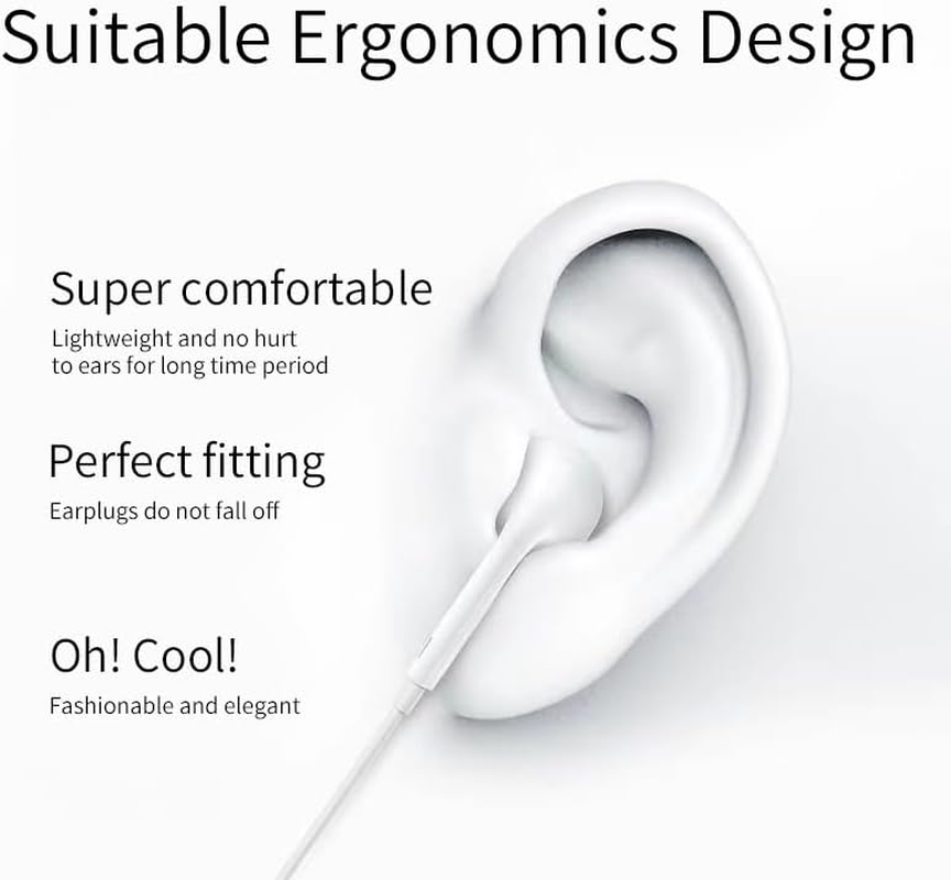 Headphones with USB-C Plug, Wired Ear Buds with Built-In Remote to Control Music, Phone Calls, and Volume image number 1