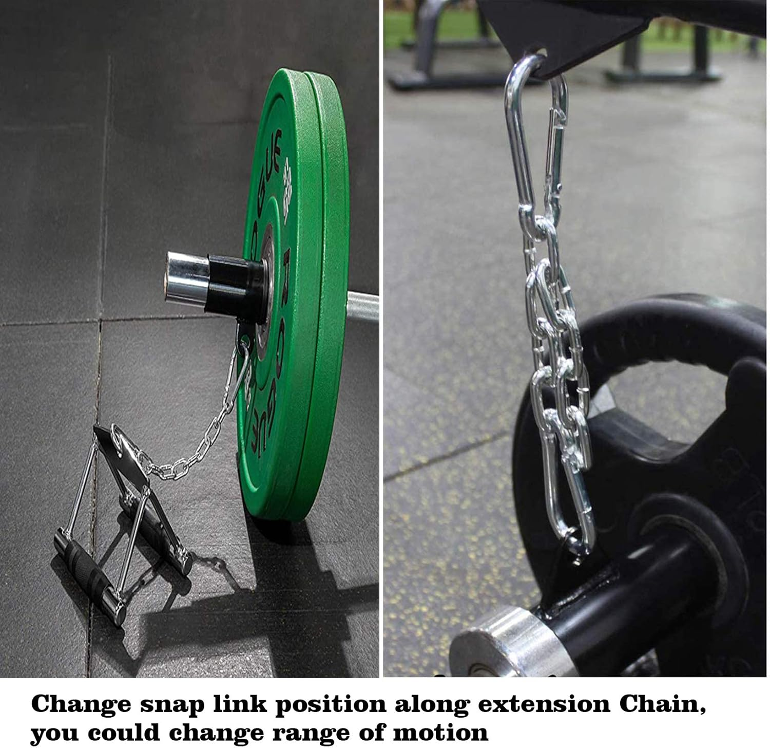 Favuit T-Bar Row Platform 27" Tricep Rope Pull Down-Landmine Eyelet Attachment with Chain Fits 2" Olympic Bar Heavy Duty Coated Nylon Rope with Solid Rubber Ends for Home Gym image number 1