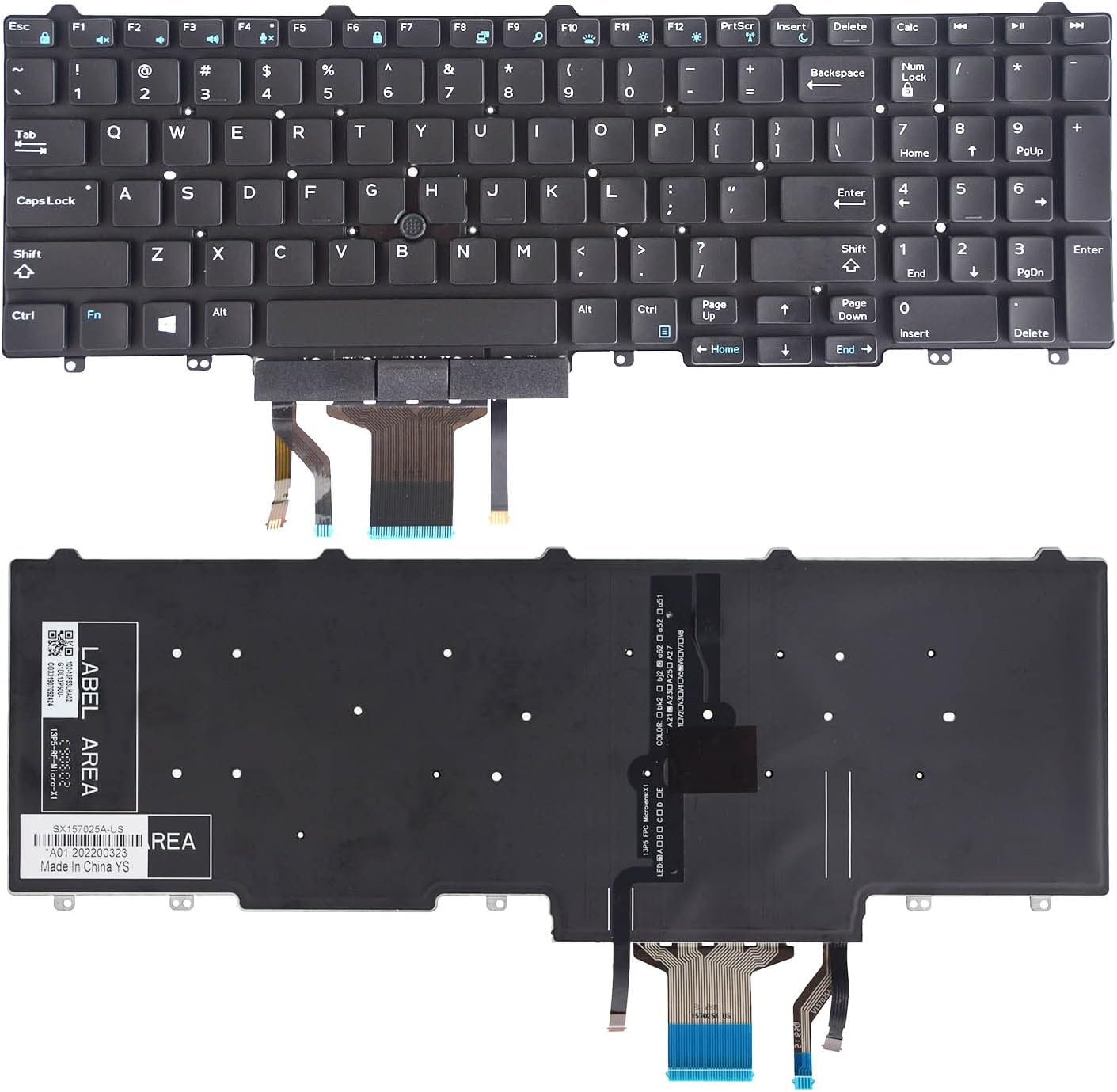 SUNMALL Replacement Keyboard with Backlit and Trackpoint Compatible with Dell Latitude E5550 P37F E5570 P48F E5580 E5590 E5591 5550 5570 5580 P60F 5590 5591 image number 2