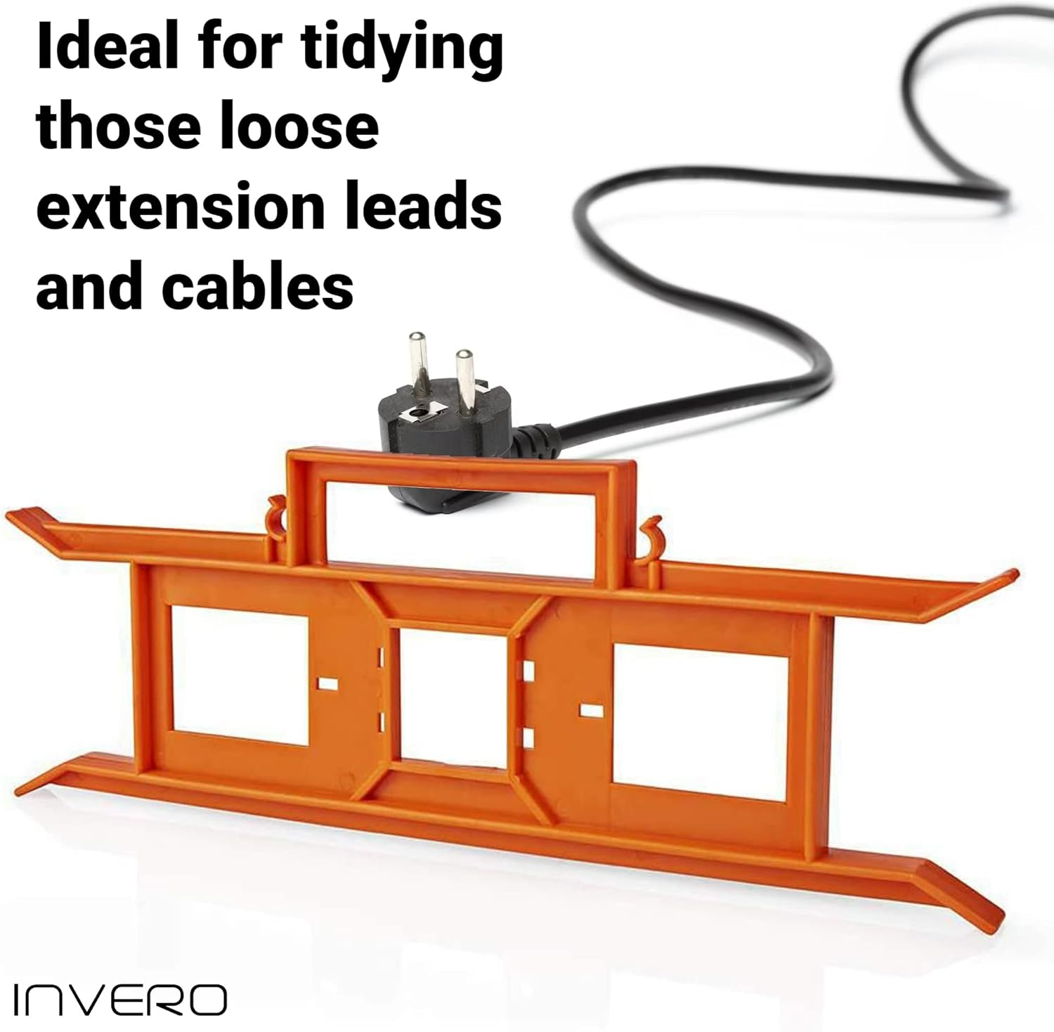 Invero H-Frame Cable Carriers Tidy System Holder Ideal for Christmas Lights, Extensions Leads, Garden Tool Cables and More