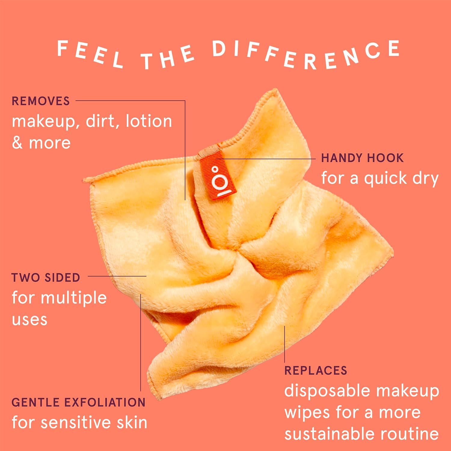 Cleanlogic Bath & Body Exfoliating Dual-Texture Face Cloths for Sensitive Skin, Assorted Colors, Removes Makeup, Oil & Dirt, Vegan Friendly - Pack of 3