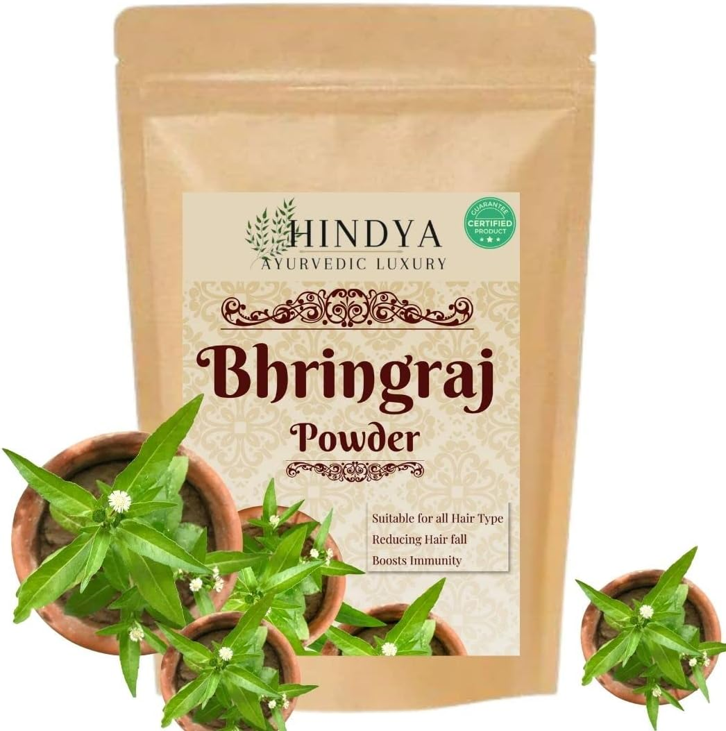 Hindya Ayurvedic Luxury Amla Reetha Shikakai, Bhringraj and Hibiscus Powder for Hair (Pack of 5, 50G Each, Total 250G Pack)