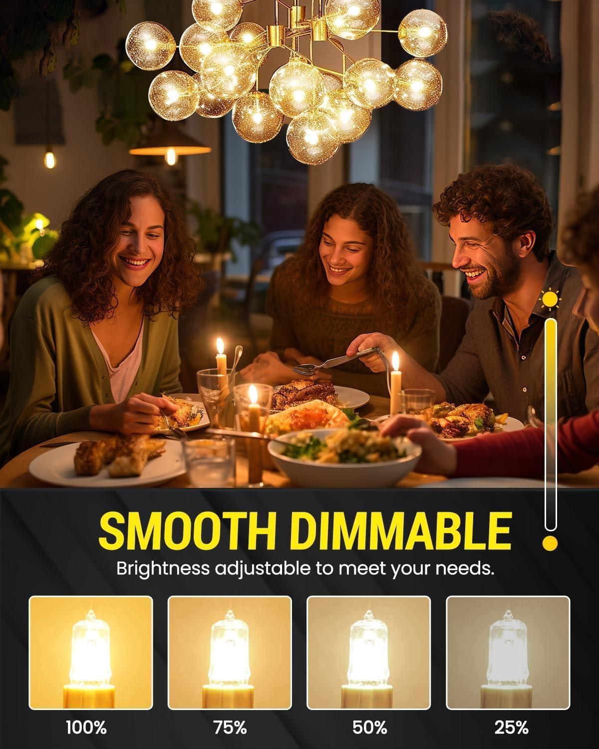 Doright 2 X G9 Halogen Oven Bulbs 25W 300℃ Heat Tolerant 230V Warm White 2700K Dimmable for Neff/Aeg/Smeg/Zanussi/Bosch Ovens, Microwaves and Cooker Light Bulbs, Wax Melt Burners, Salt Lamp image number 4