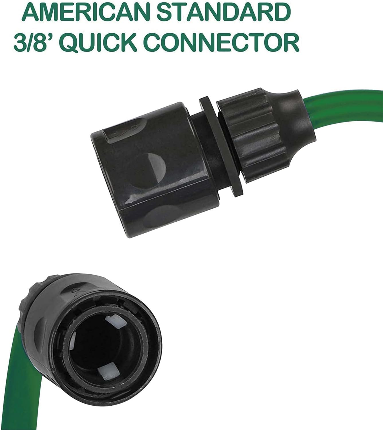 EVA Recoil Garden Hose for Outdoor: Retractable Water Hoses with Nipple QD Fittings - Lightweight and Corrosion Resistant for Yard Boat (10FT, Green)