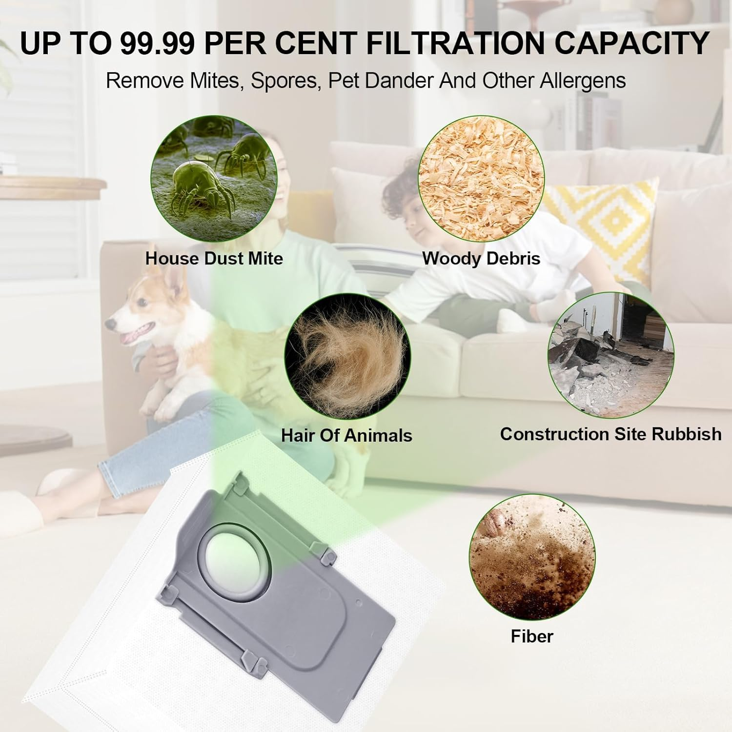 12 Pack S8+ Dust Bags for Roborock S8 Pro Ultra, S7 Maxv Ultra, S7 Max Ultra, S7 Pro Ultra, Q7T+, Q7+, Q7 Max, Q7 Max+, Q8 Max+, Q5, Q5+, Q5 Pro+ Robot Vacuum Dust Collection Bag- 3.6L Large Capacit image number 1