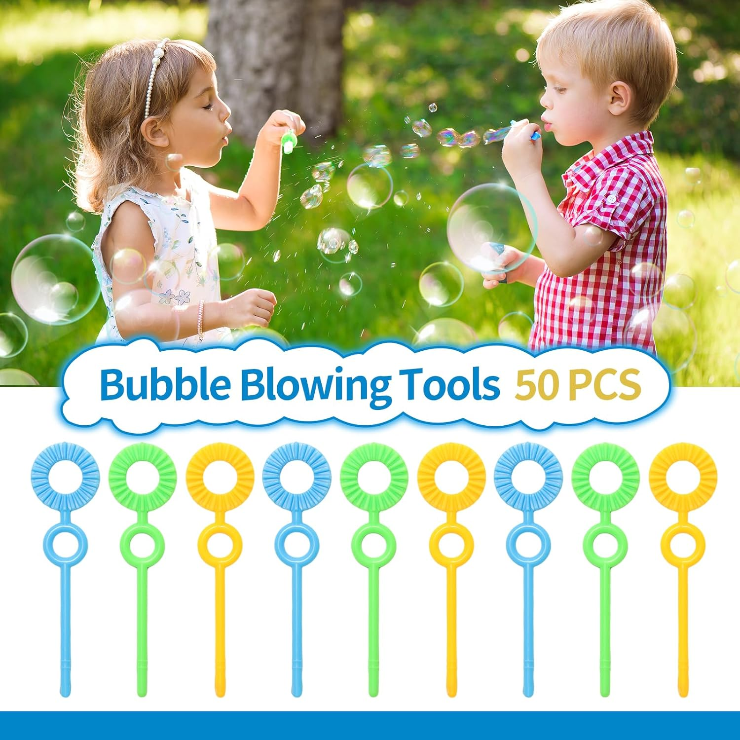 Bubble Makers 50Pcs Bubble Wands Bubble Blowing Tools image number 2