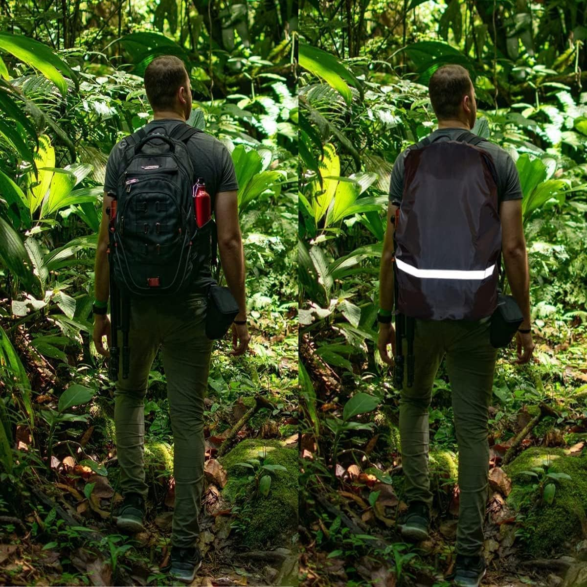 1 Pcs Backpack Oxford Cloth Reflective Rain Cover - Waterproof & Lightweight Pack Shield for Outdoor Adventures, Fits Most Backpacks, Rainproof Protective Guard for Travel, Hiking, Camping, Cycling image number 1