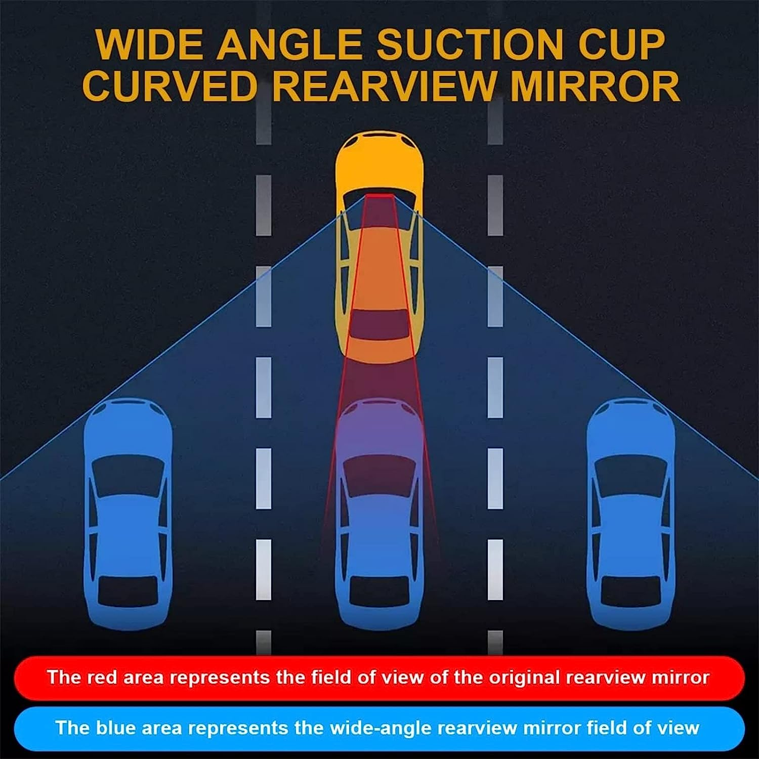 Rear View Mirror Learner Driving Instructor Examiner Mirror Car Interior Mirror Wide Angle 360&deg; Rotating Adjustable with Suction Cup for Car SUV Trucks (240 X 65Mm) image number 5