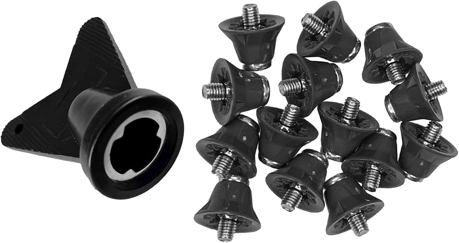 Suesacy 12 Pcs Football Boot Studs Rugby Studs Turf 13Mm M5 Screw Shoes Spikes, Soccer Studs for Competition Training Gray image number 3