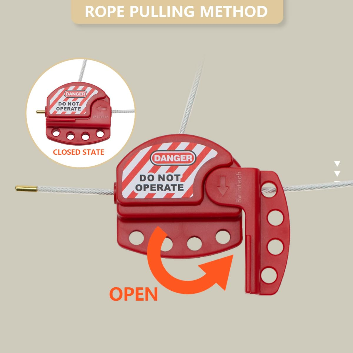 Pack of 10 Red Adjustable Lockout Tagout Steel Cable for Tagout Lock Applications, Suitable for Safety Padlocks image number 6