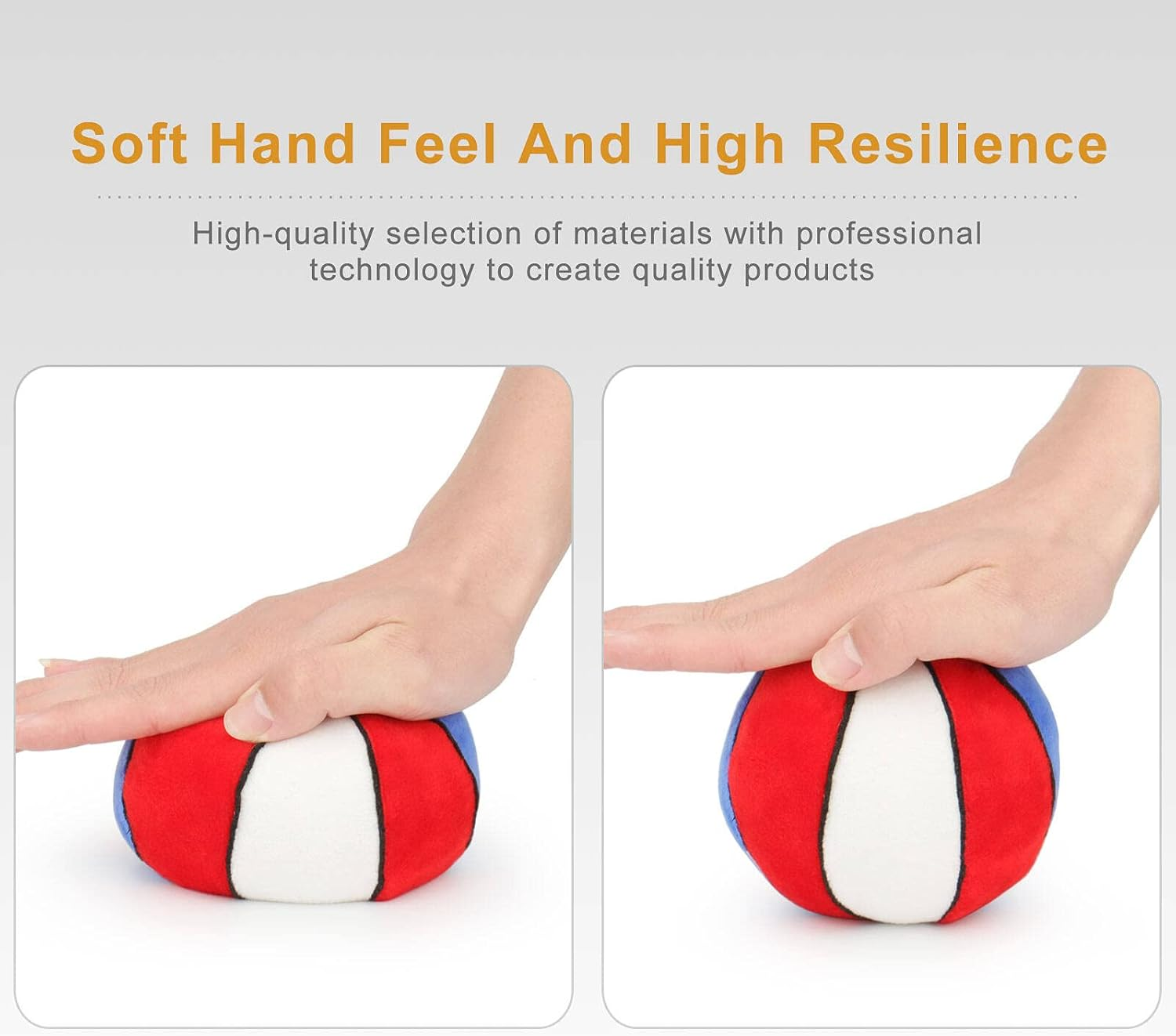 2PCS Interactive Dog Toys Dog Balls Suitable for Small and Medium Dogs, Squeaky Plush Dog Toys, Puppy Teething Chew Toys, Dog Christmas Birthday Gifts, Pet Dog Basketball Volleyball image number 6