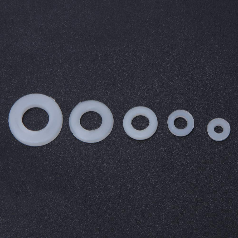 Gasket Kit Flat Washers, Flat Washer M2~M6 round Spacer, 250 Pcs Multifunction for DIY Nylon Sealing Mechanics Industrial image number 3