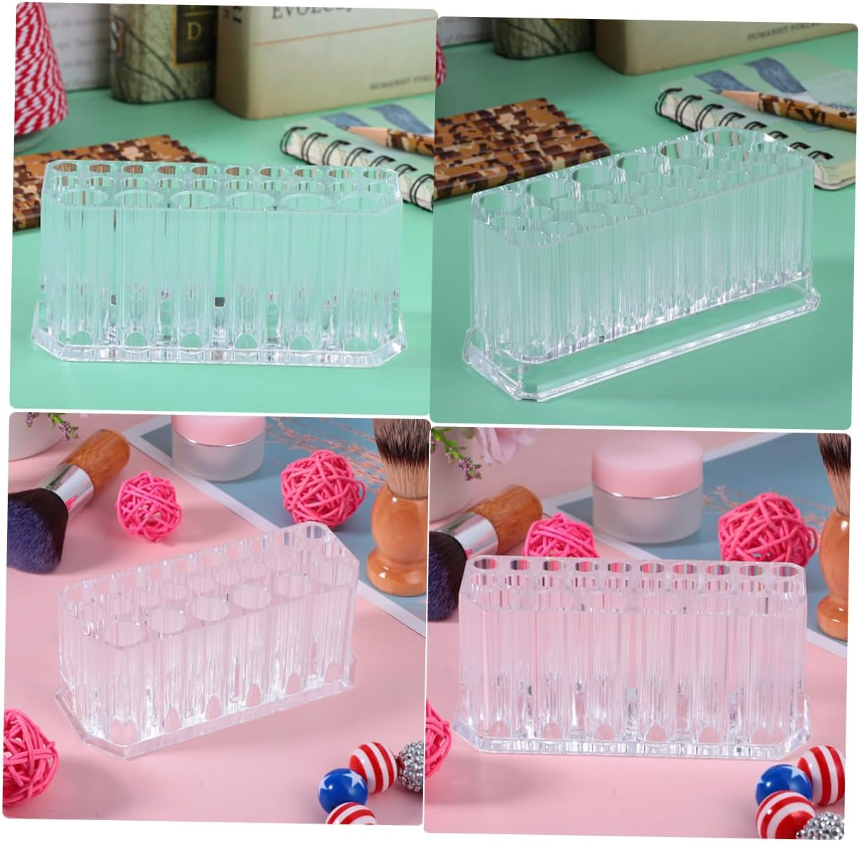 FRCOLOR 26 Pen Display Stand Makeup Brush Organizer Eyeliner Stand Makeup Brush Holder Makeup Pen Holder Makeup Display Stand Lip Liner Organizer Lip Liner Holder Eyeliner Holder Acrylic image number 2