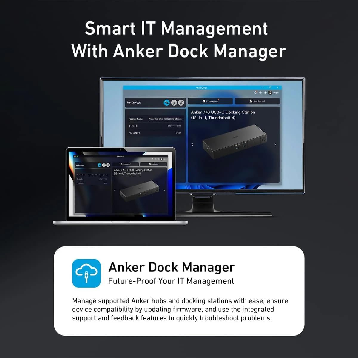 Anker 778 Thunderbolt Docking Station (12-In-1, Thunderbolt 4), 40 Gbps with Max 100W Charging for Laptop, Single 8K, Quad 4K Display, Ethernet, 6 USB Ports for Dell, HP Laptops and More(Gray) image number 4