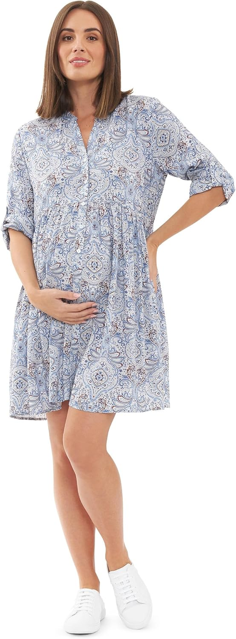 Ripe Maternity Celest Button through Dress Lapis