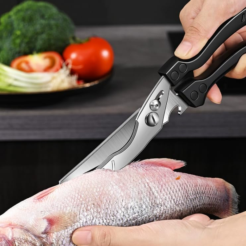 Heavy Duty Kitchen Chicken Shears with Anti-Slip Handle & Safety Lock Rust Proof Bone Cutting Scissors for Cutting Chicken & Chopping Vegetables image number 6