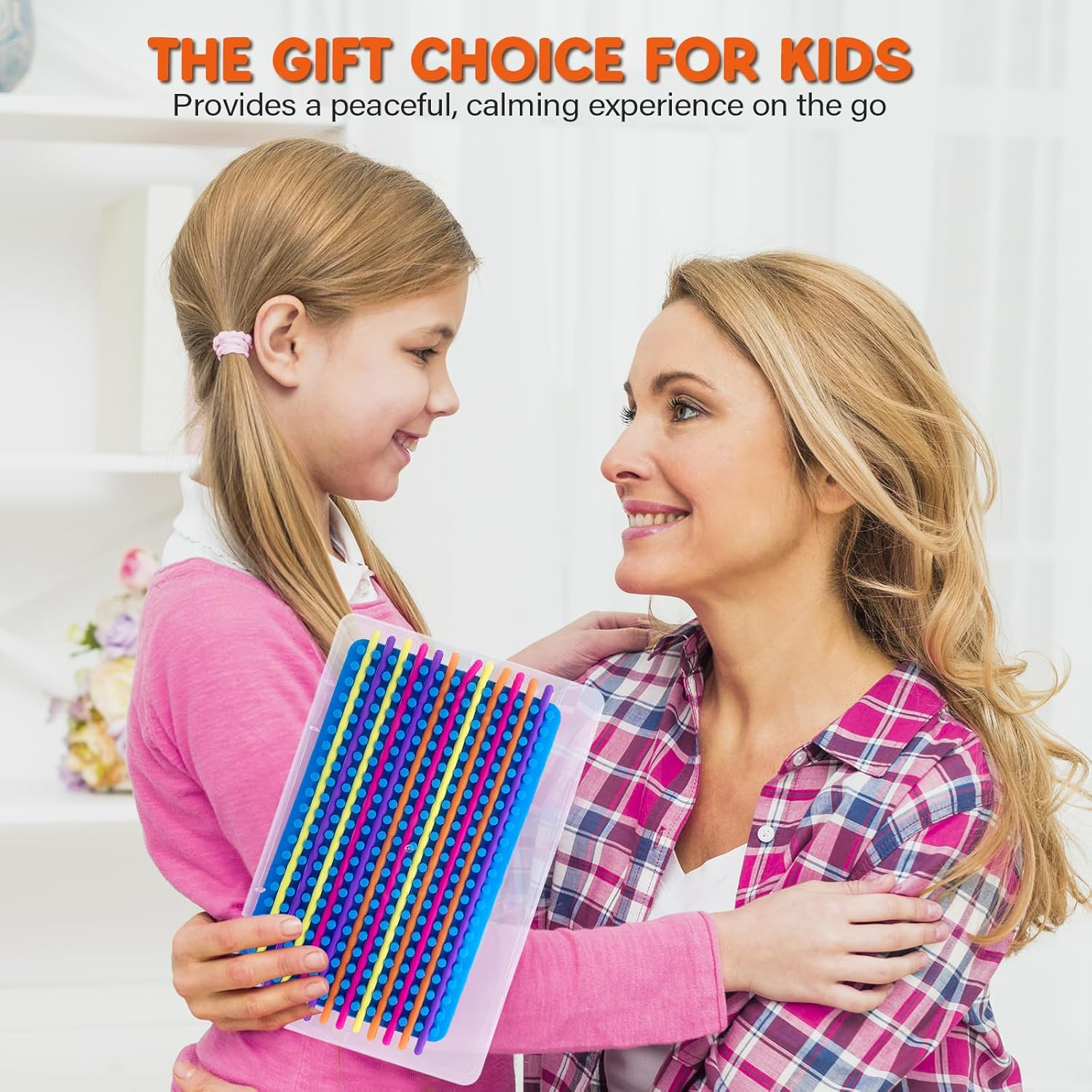 Sensory Activity Board for Kids & Adults &ndash; Silicone Sensory Fidget Toy Double-Sided for Anxiety, Autism, ADHD &ndash; Calming Travel Toy with Storage Box &ndash; Quiet Stress Relief Toy Stocking Stuffers Gift image number 4