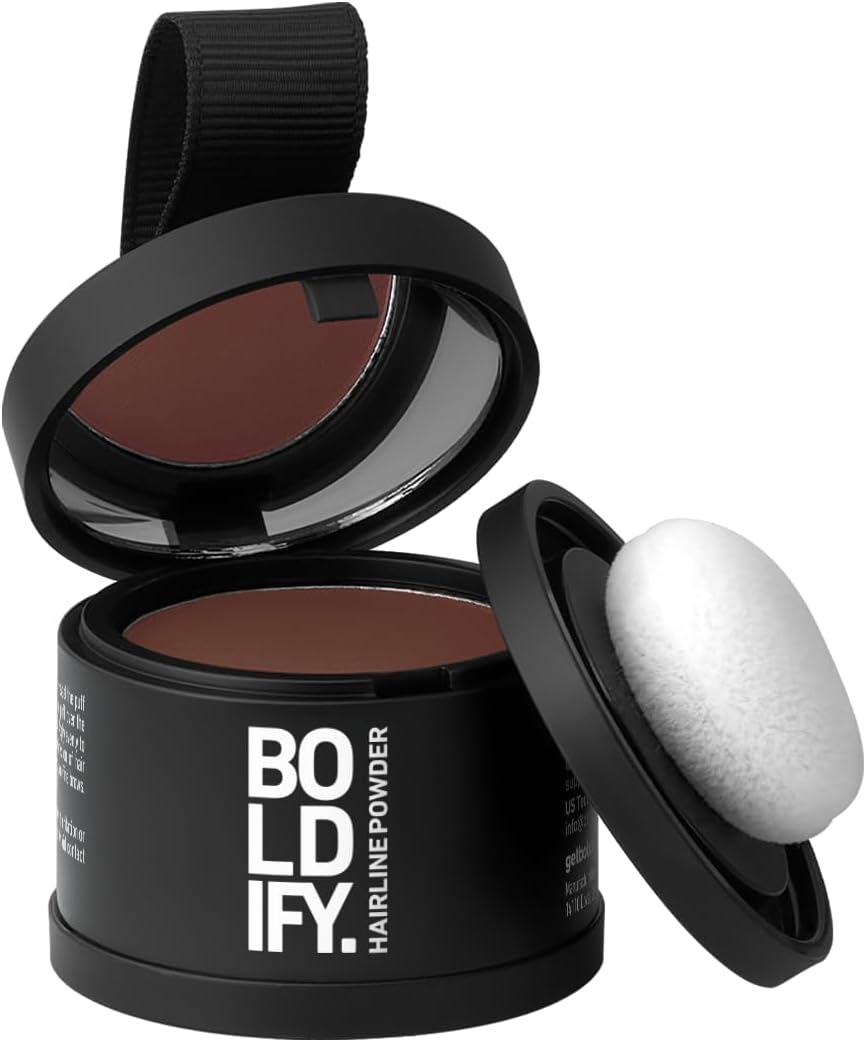 BOLDIFY Hairline Powder - Root Touch up Hair Color for Gray Coverage - Bald Spot Concealing Hair Powder for Women and Men - 24-Hour Stain-Proof (Black)