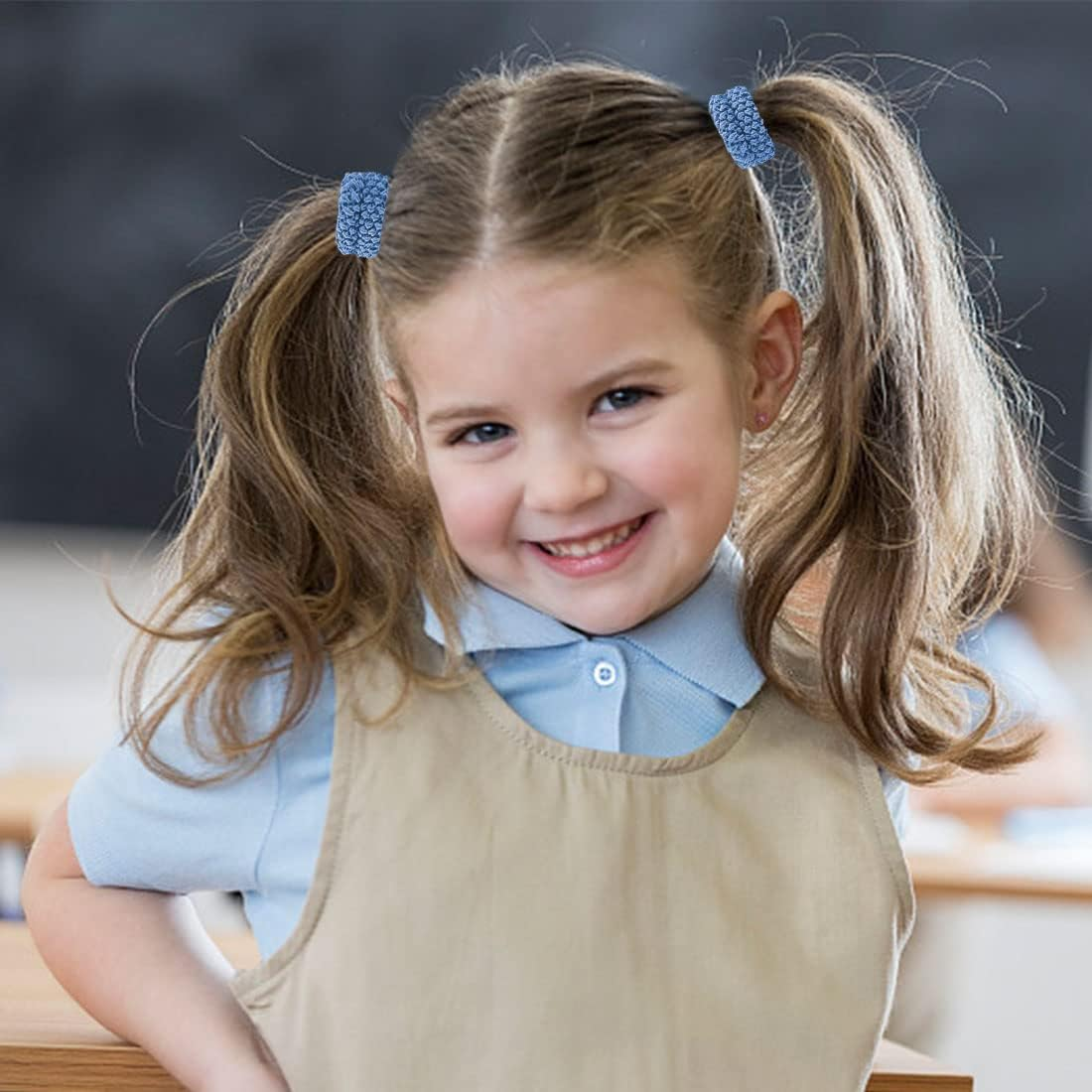 Pack of 10 Thick Cotton Hair Scrunchies, FUKPO Seamless Hair Bands, Elastic for Women, Girls, Stretchy Ponytail Holder, Braid Bobbles, No Kinks, Non-Slip Hair Elastic Bands (Mixed Colour) - Pink, Champagne, Red, Blue, Brown image number 2