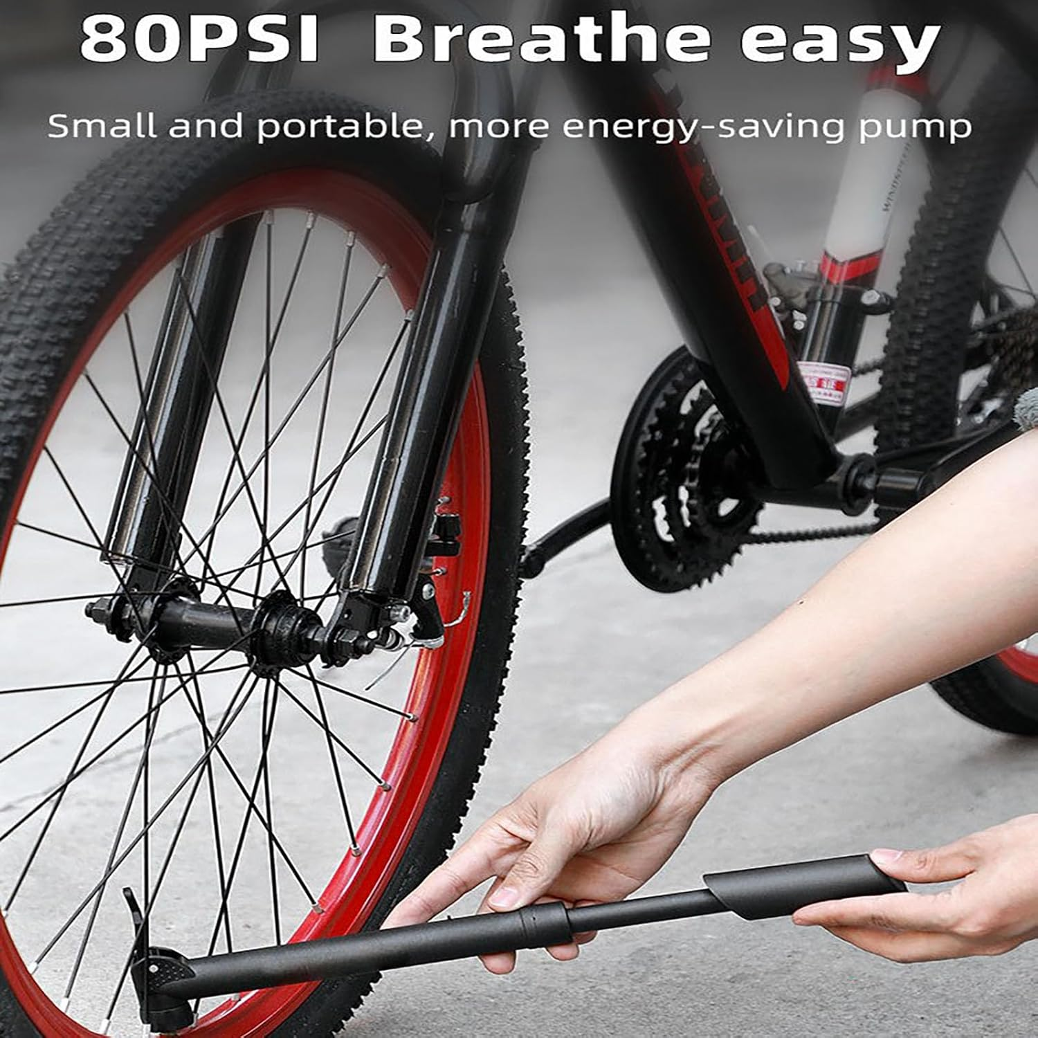 YAKESD Sports Ball Pump with 5 Needles, Portable Hand Pump Ball for Volleyball, Basketball, Football & Soccer Ball, Easy Push & Pull System (Black) image number 1