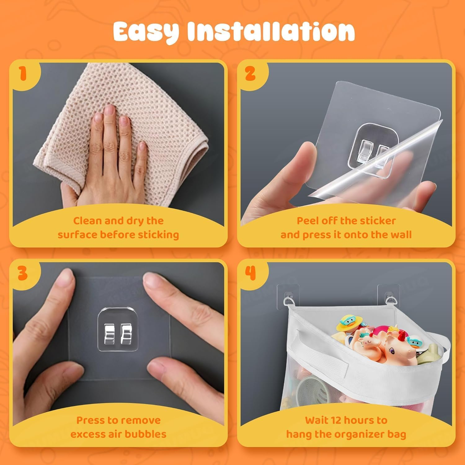 4 Gallons Bath Toy Organizer, Bottom Zipper Bathtub Toy Storage Bag, Quick Access Bath Toy Holder Baby Shower Games Bath Tub Quick Dry Baby Bath Toy Storage Accessory White