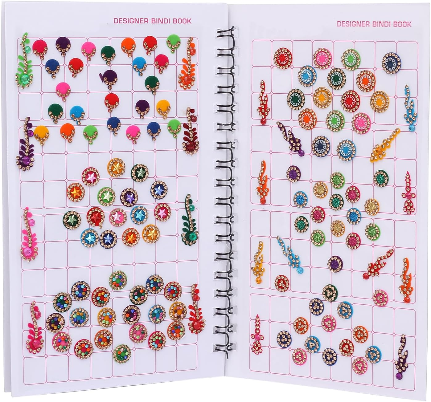 THANU'S CRAFT Multicolor Designer Glitter Shaded Crystal Stone Sticker Bindi Book for Women - 504 Fancy Bindi Book Booklet