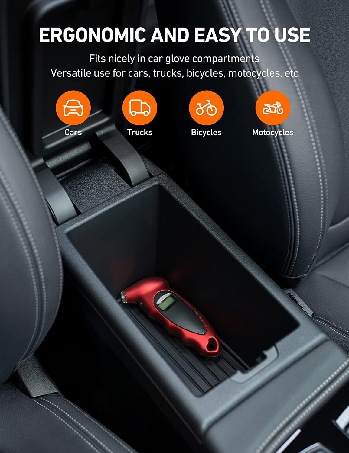 Digital Tyre Pressure Gauge 150 PSI 4 Settings for Car Truck Bicycle with Backlit LCD and Non-Slip Grip, Tire Pressure Gauge for Easy and Accurate Reading image number 4