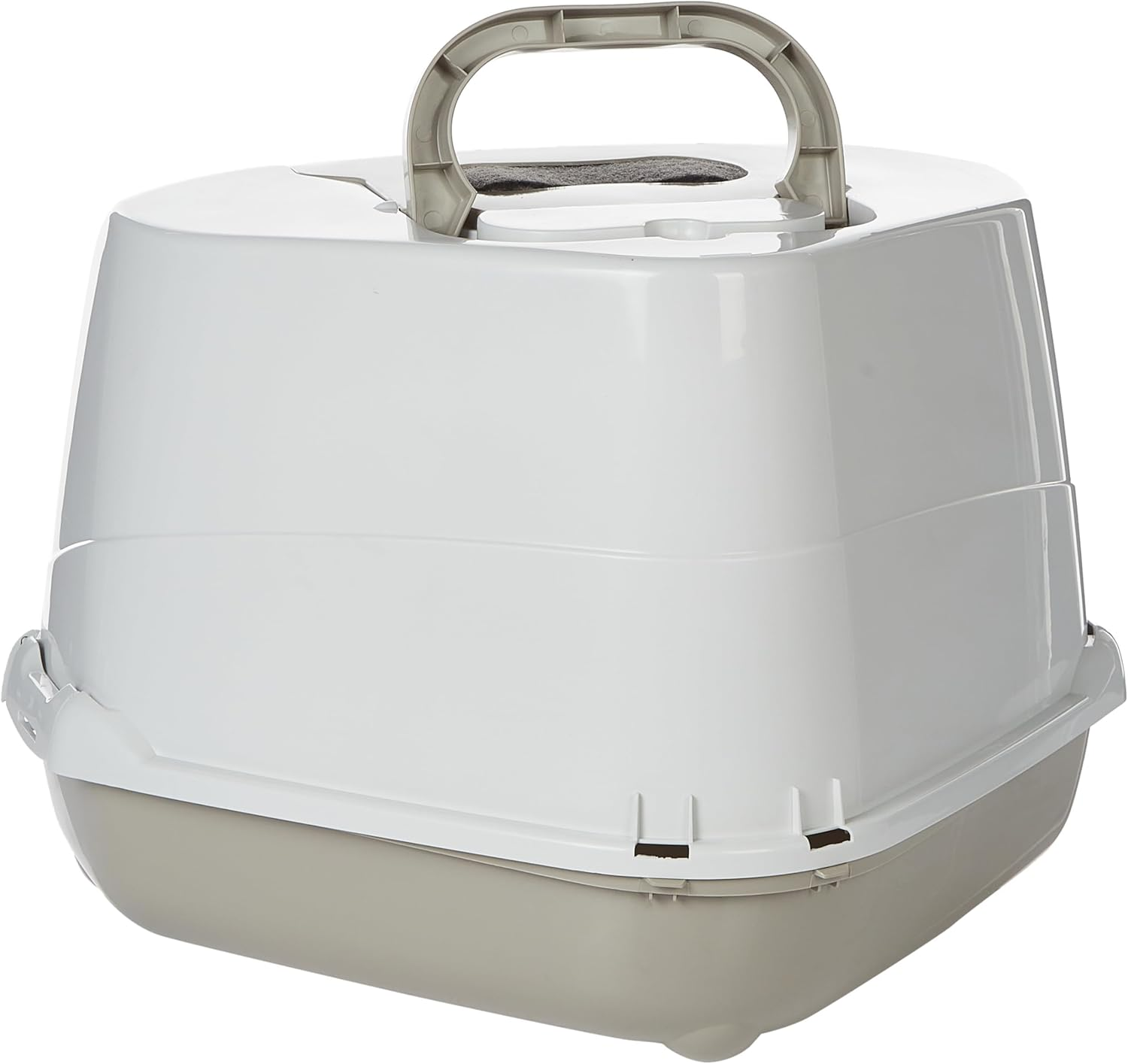 Moderna Flip Corner Cat Litter Box, Warm Grey, 56 Cm Size