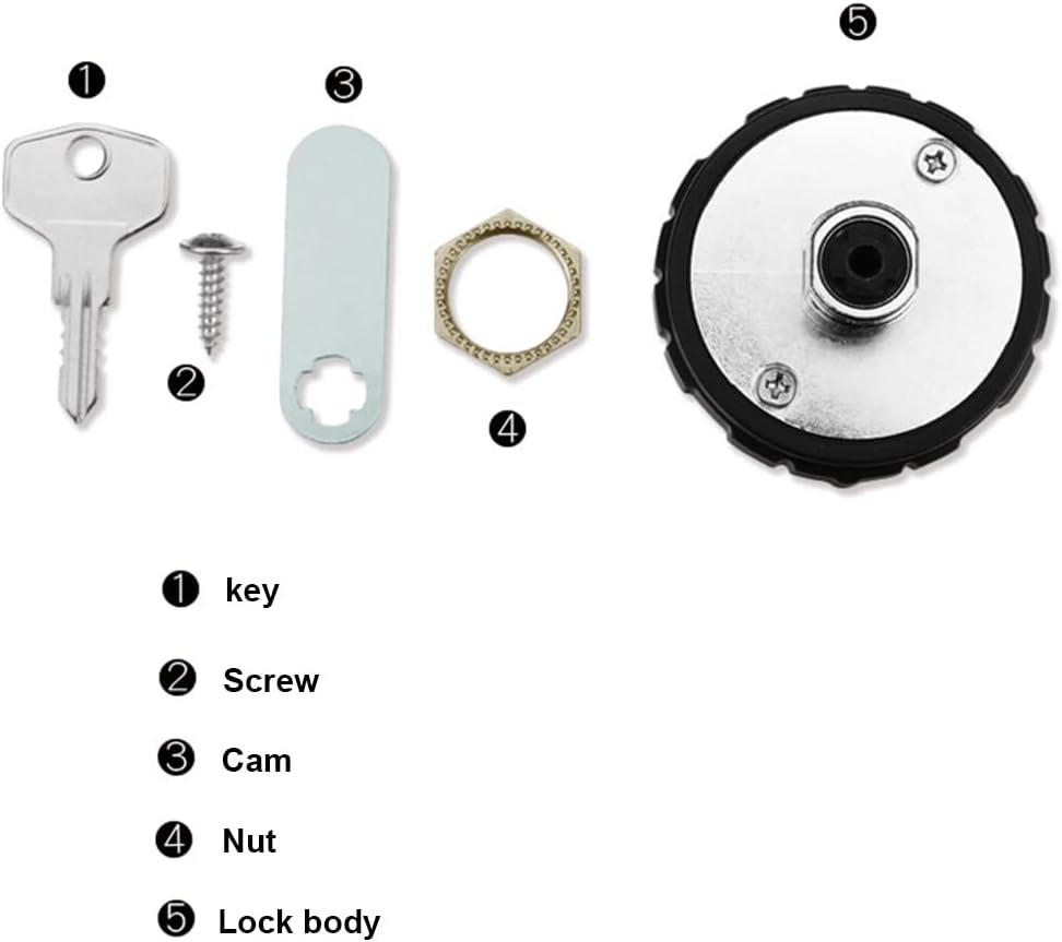 Maizoon Combination Cabinet Cam Lock 4 Digital Resettable round Padlock with Keys Password Retrieval Hardware Weatherproof Drawer Door Anti-Theft for Furniture Box Locker 20Mm image number 1